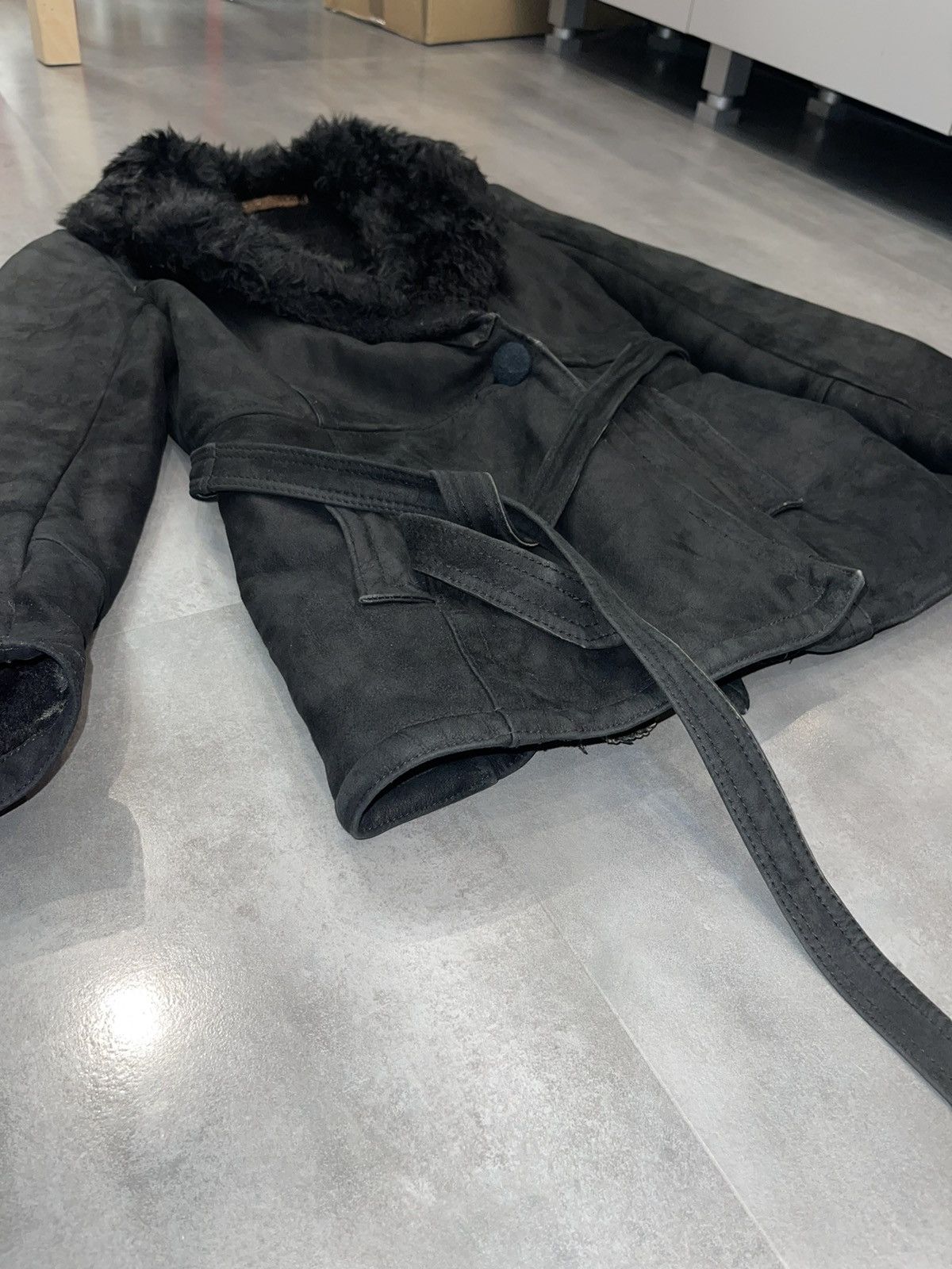 Leather Leather Fur Black Jacket Coat Size M / US 6-8 / IT 42-44 - 5 Thumbnail