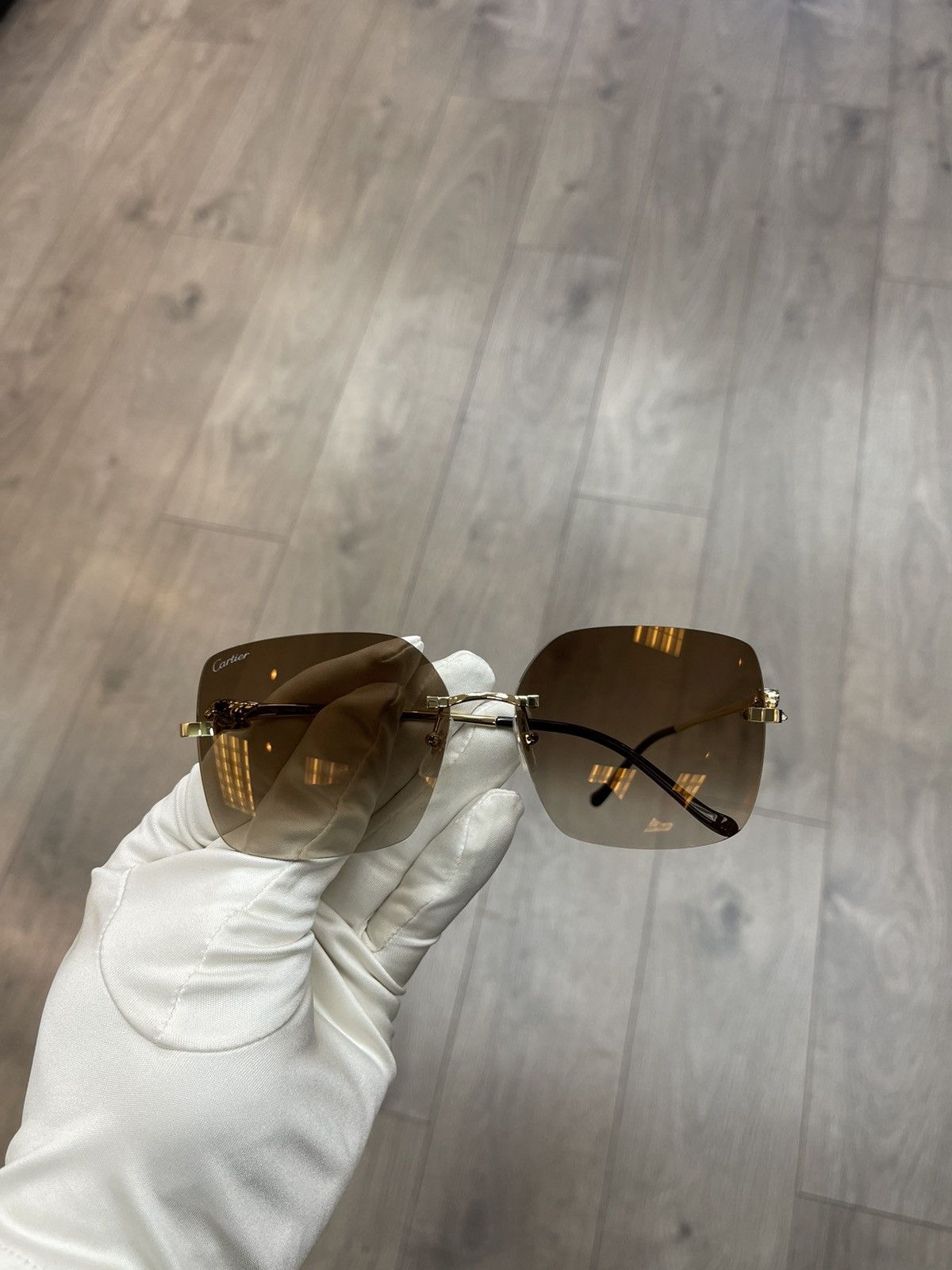 Cartier Cartier Gold Panther Sunglasses Size ONE SIZE - 3 Thumbnail