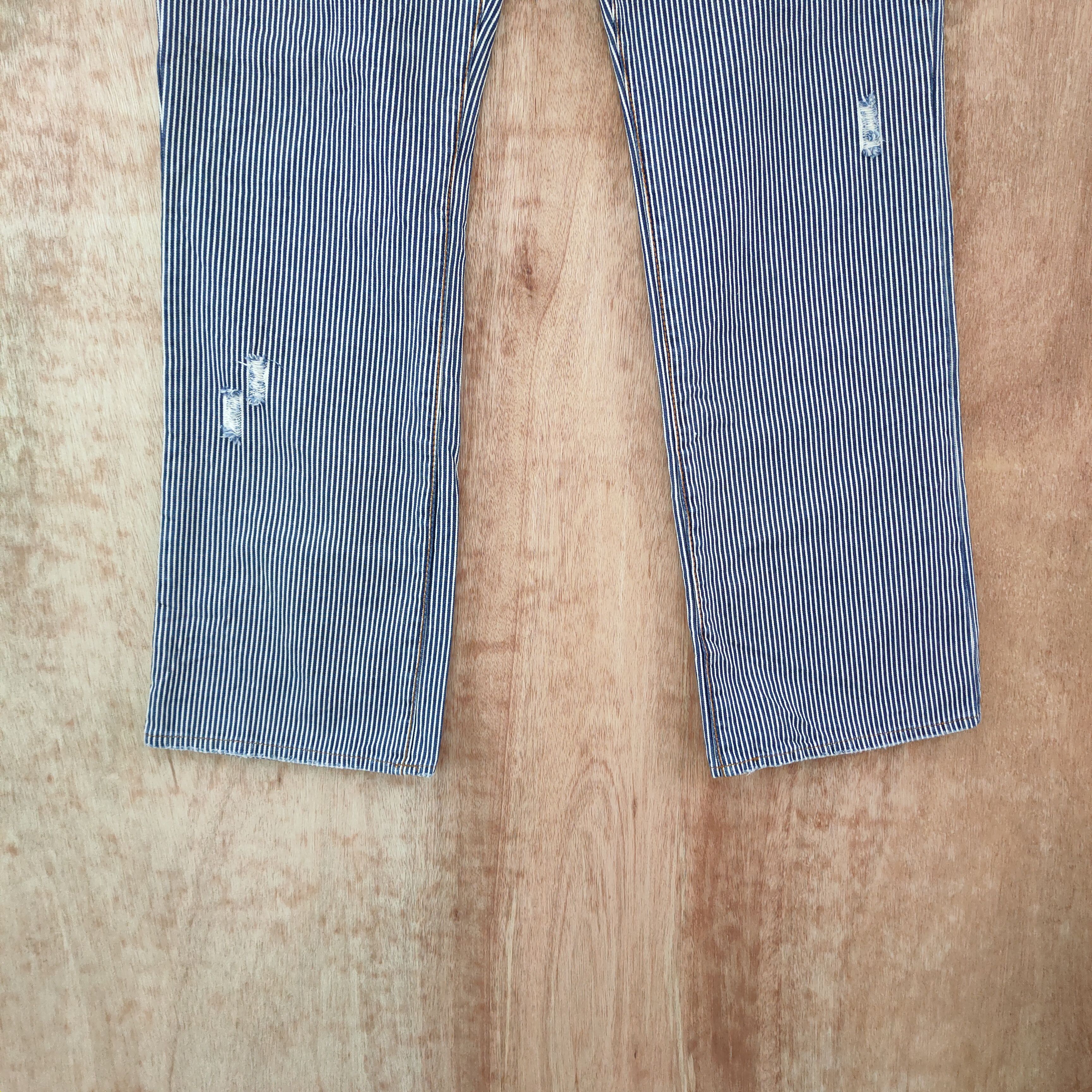 Japanese Brand VINTAGE JAPANESE HICKORY STRIPE JEANS DENIM PANTS Size US 32 / EU 48 - 4 Thumbnail