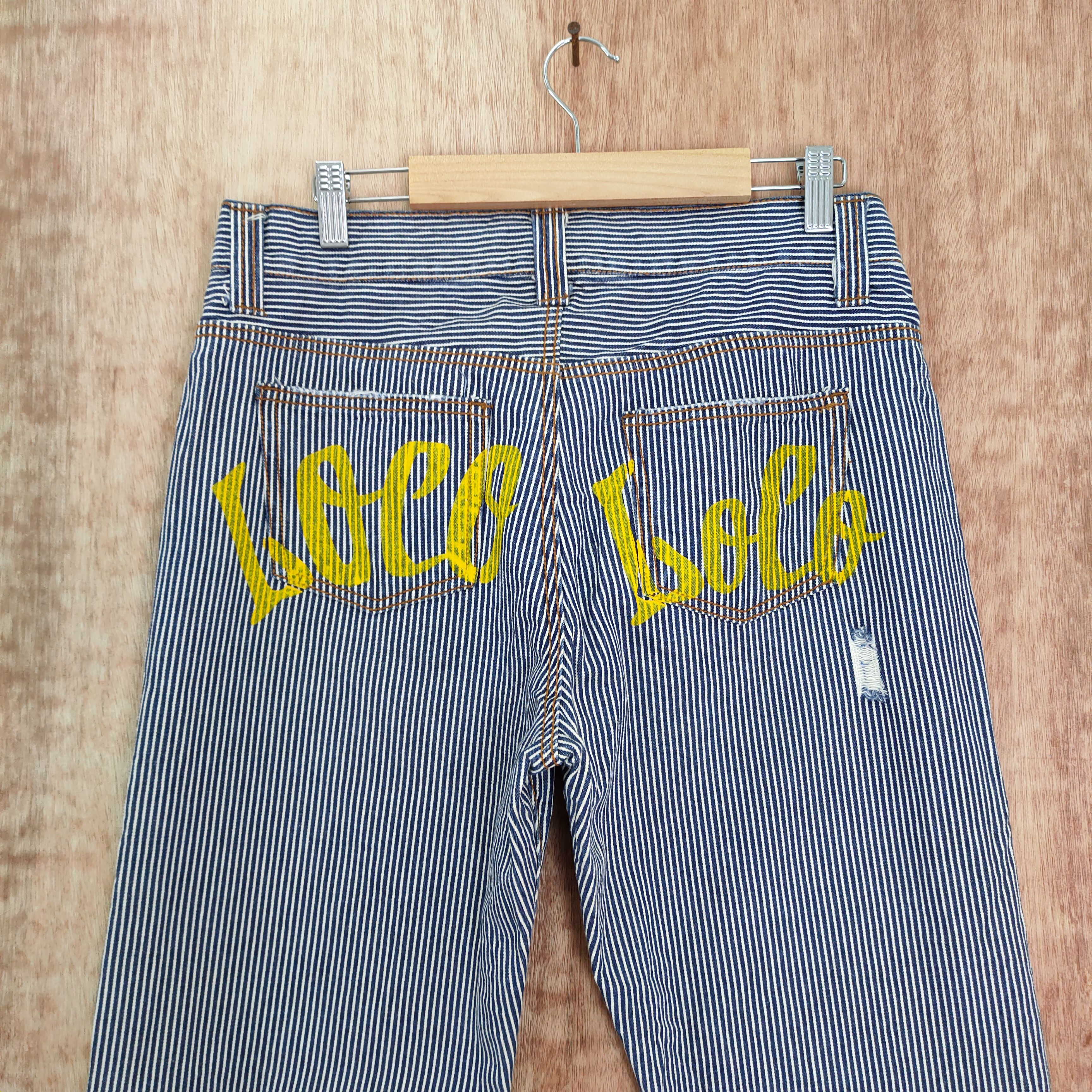 Japanese Brand VINTAGE JAPANESE HICKORY STRIPE JEANS DENIM PANTS Size US 32 / EU 48 - 10 Thumbnail