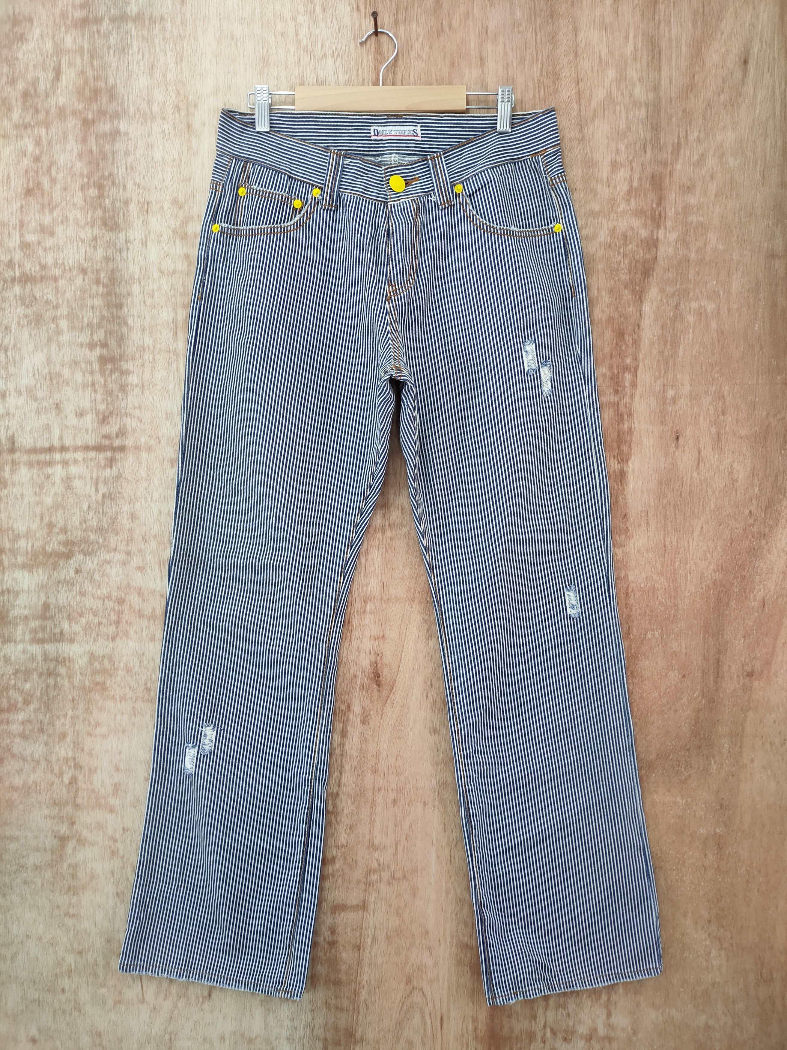 Japanese Brand VINTAGE JAPANESE HICKORY STRIPE JEANS DENIM PANTS Size US 32 / EU 48 - 13 Thumbnail