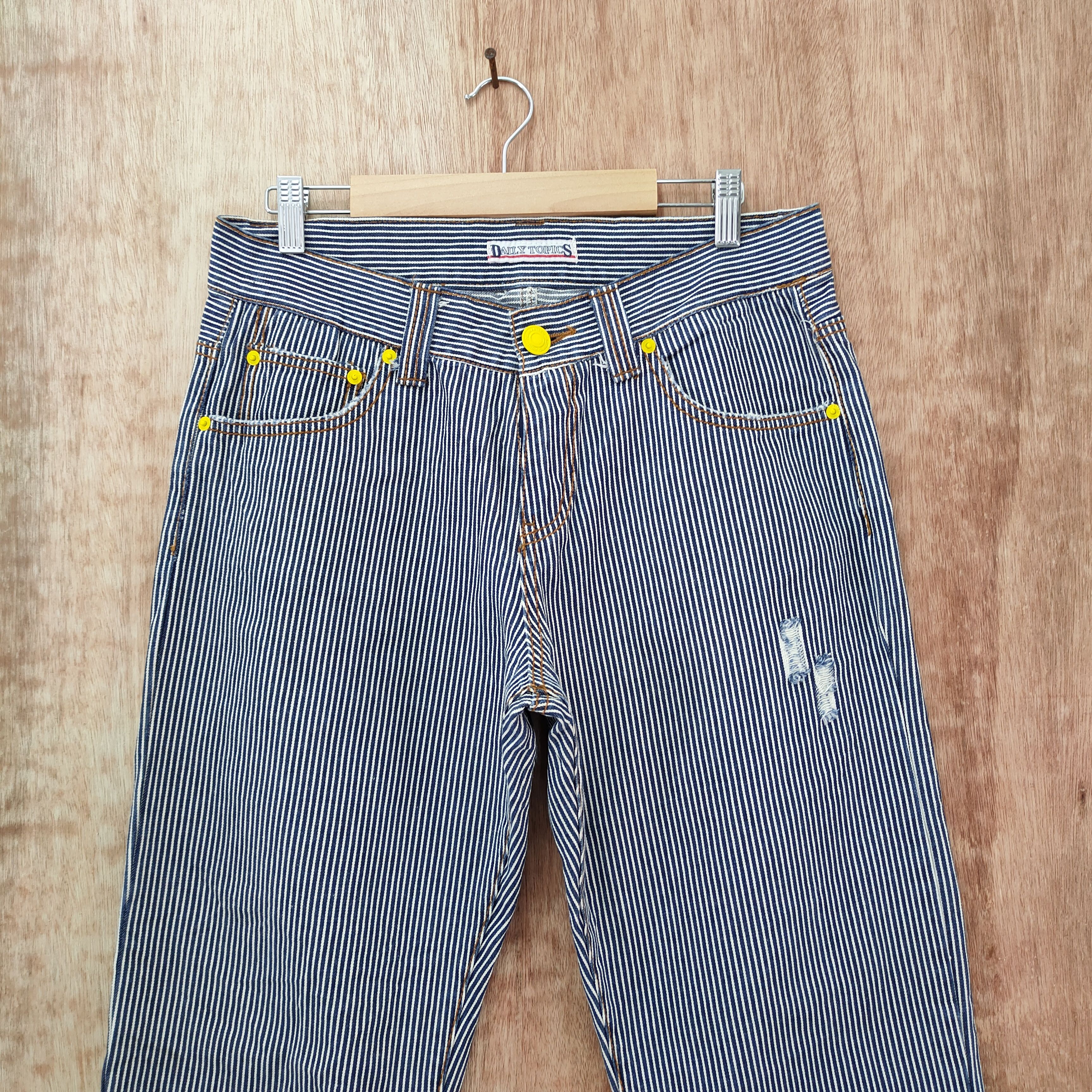 Japanese Brand VINTAGE JAPANESE HICKORY STRIPE JEANS DENIM PANTS Size US 32 / EU 48 - 3 Thumbnail