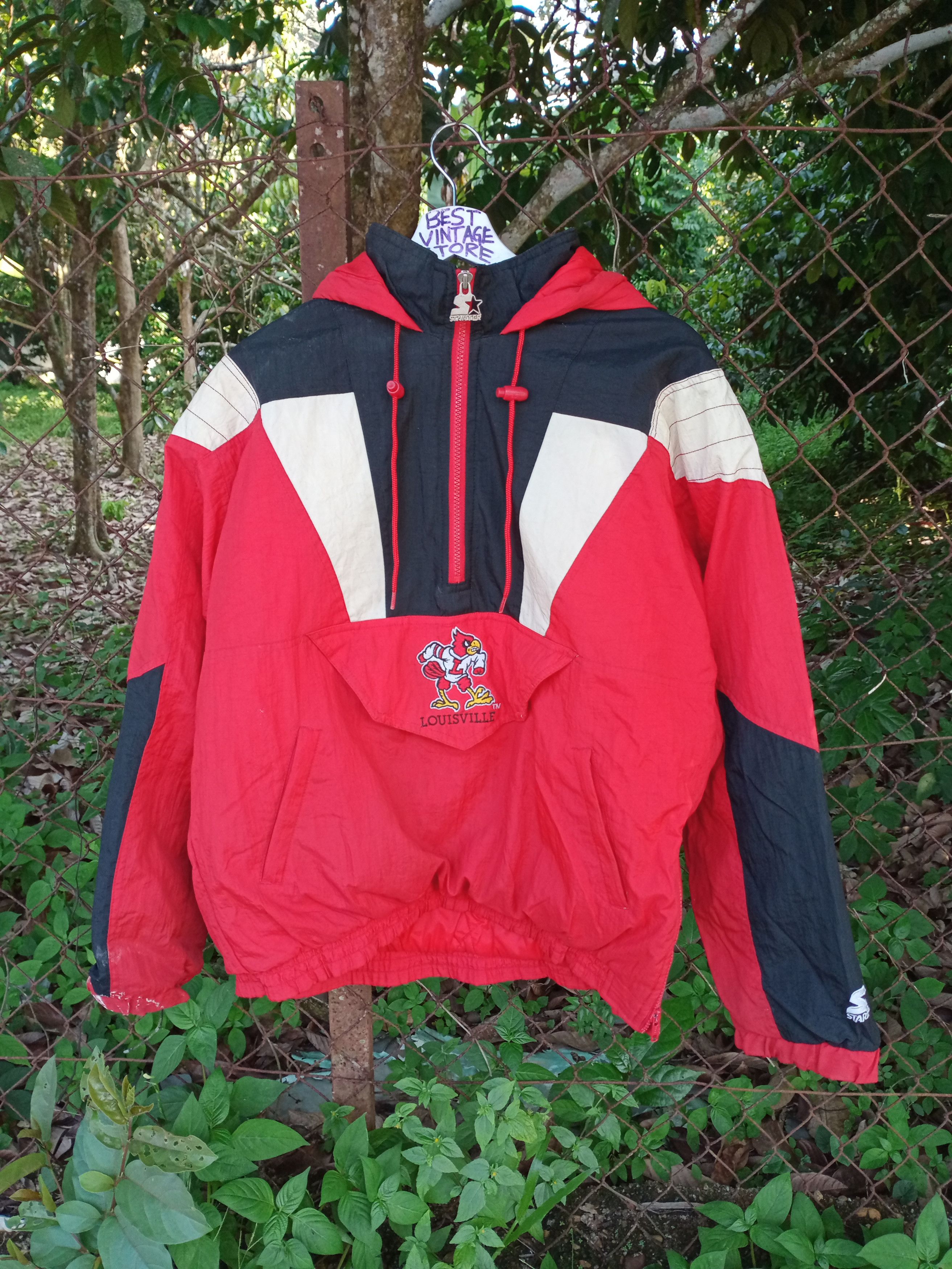 Louisville Slugger 90s Starter Louis Ville Cardinals Hoodie Half zipper Jacket Size US L / EU 52-54 / 3 - 3 Thumbnail