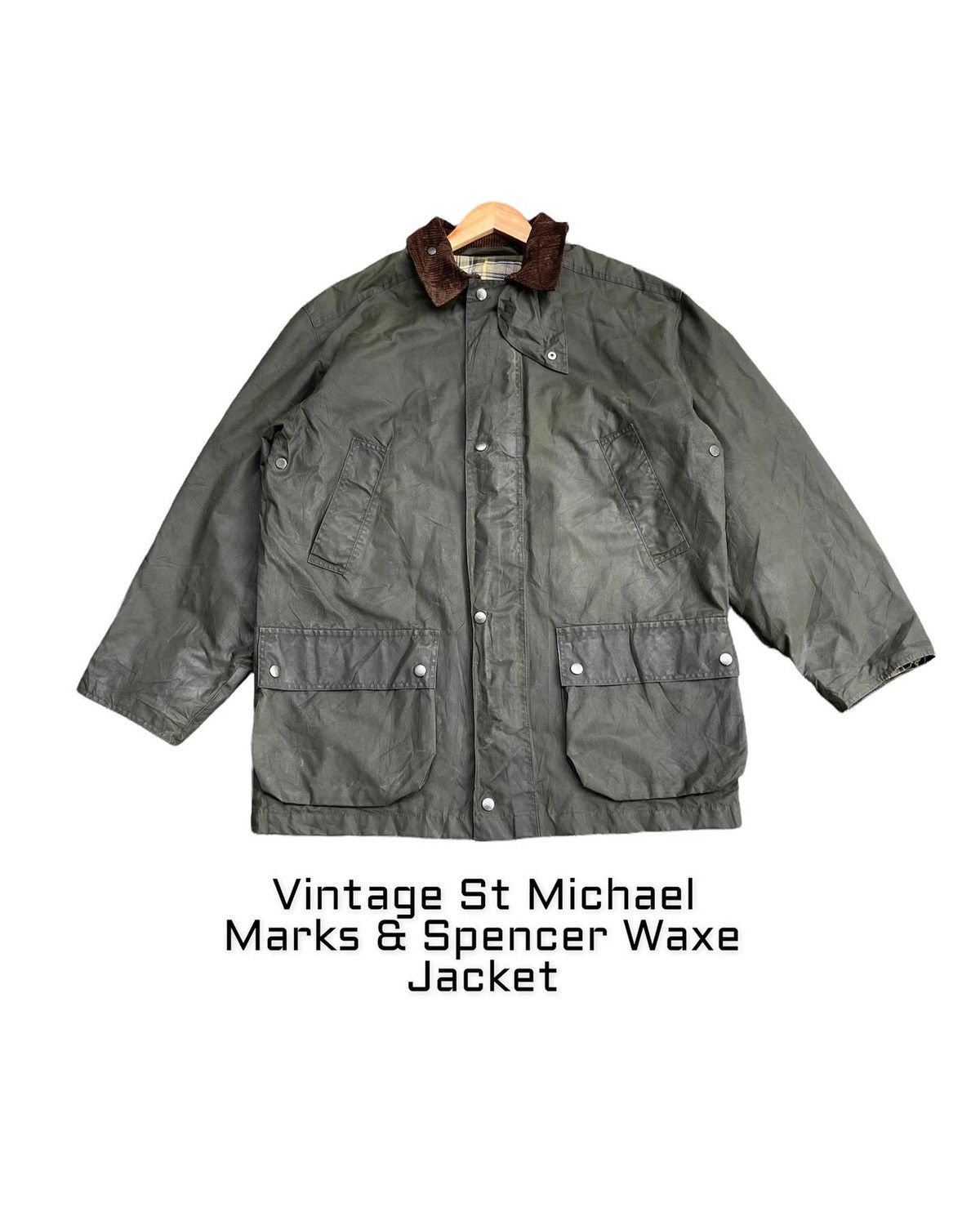 Marks & Spencer Vintage St Michael Marks & Spencer Waxed Jacket Size US XL / EU 56 / 4 - 1 Thumbnail