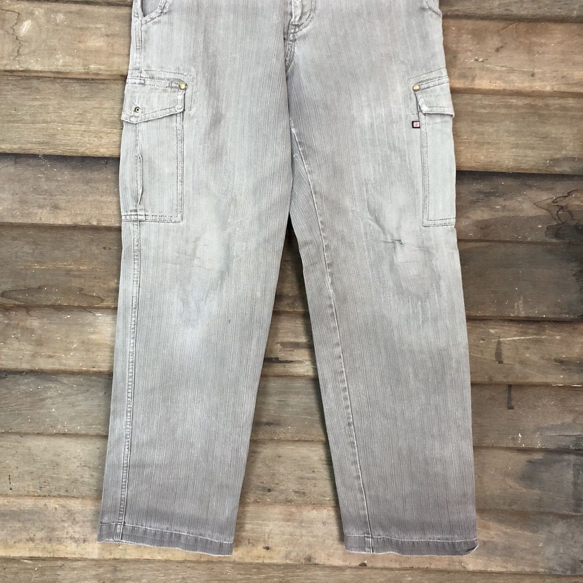 Japanese Brand Hop-Scot faded Grey Multipocket Tactical Cargo Pants #3774 Size US 29 - 3 Thumbnail