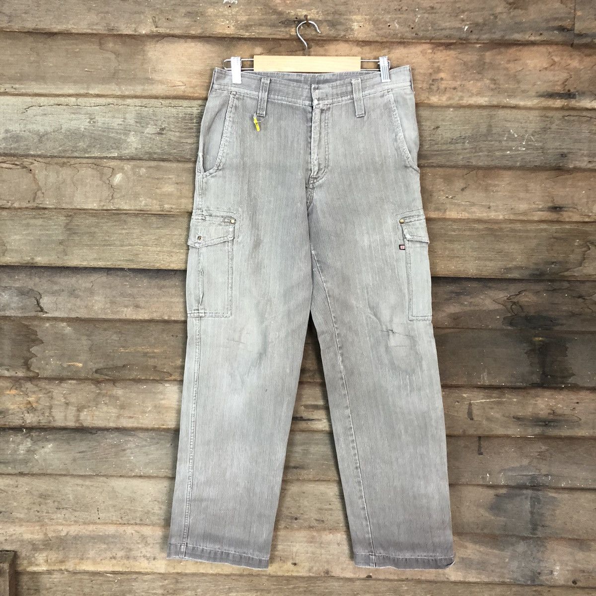 Japanese Brand Hop-Scot faded Grey Multipocket Tactical Cargo Pants #3774 Size US 29 - 1 Thumbnail