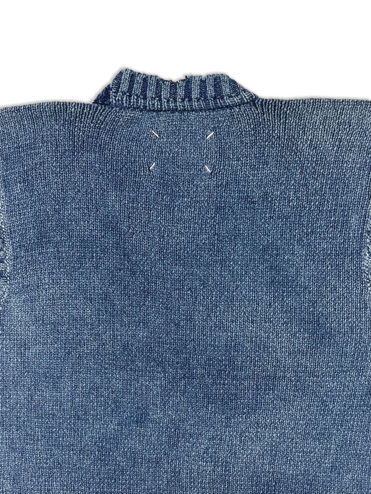 Maison Margiela (NEW)AW21 Blue Washed V-Neck Knit Vest Size US XL / EU 56 / 4 - 3 Thumbnail