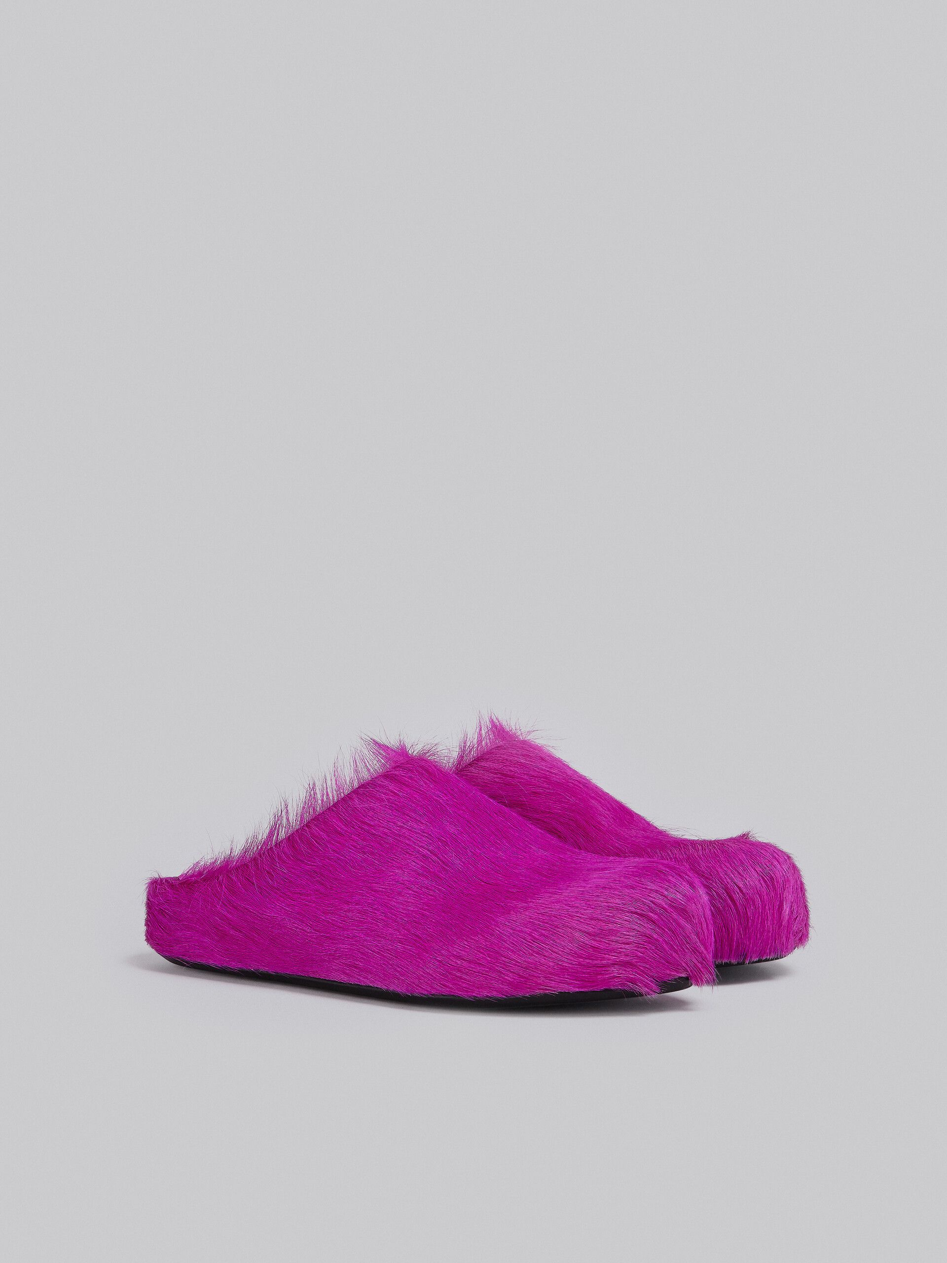 image of Marni Fur Sabot Mule Shoess Sandals In Fuchsia in Pink, Men's (Size 9)