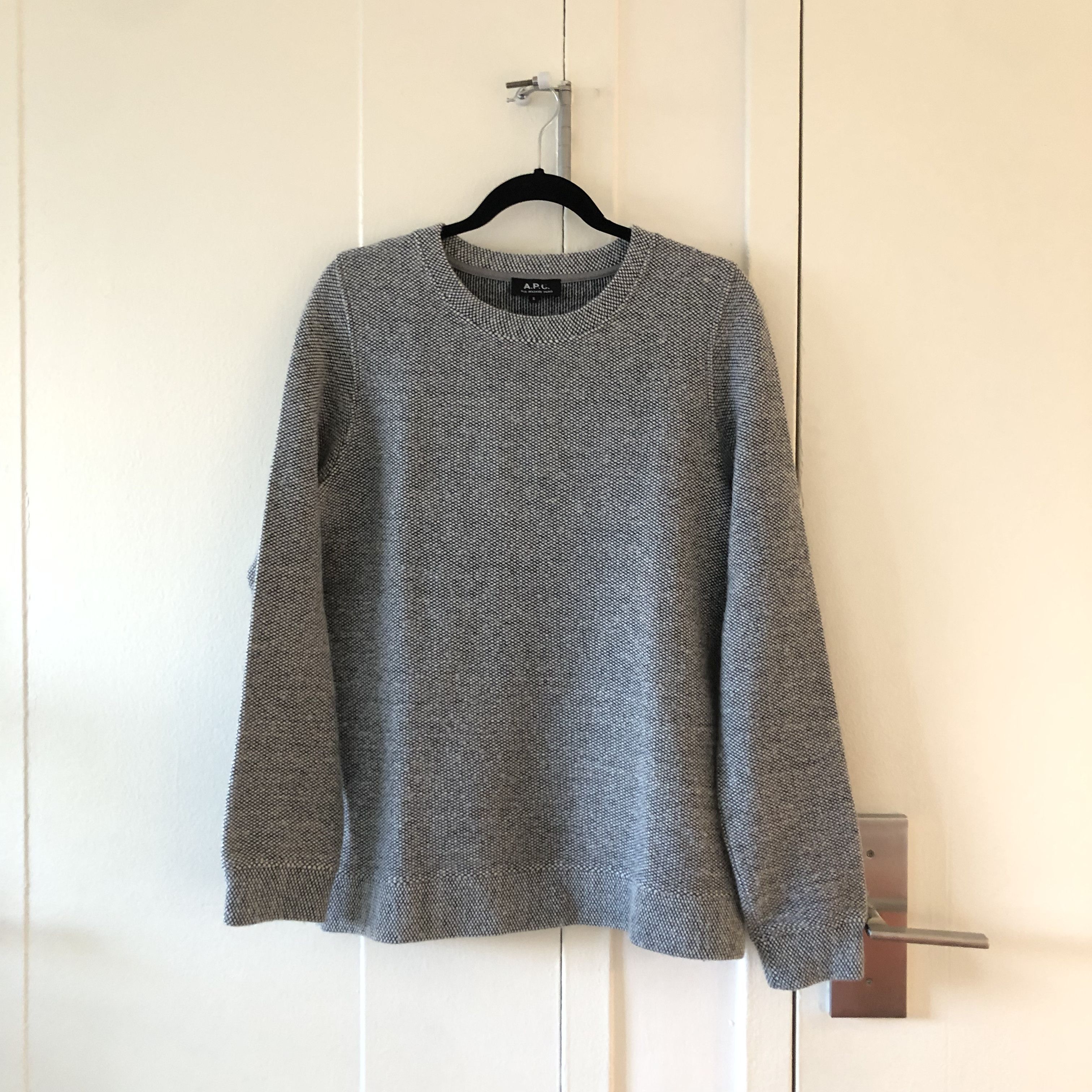 Image of A P C Wool Sweater in Grey, Men's (Size Small)