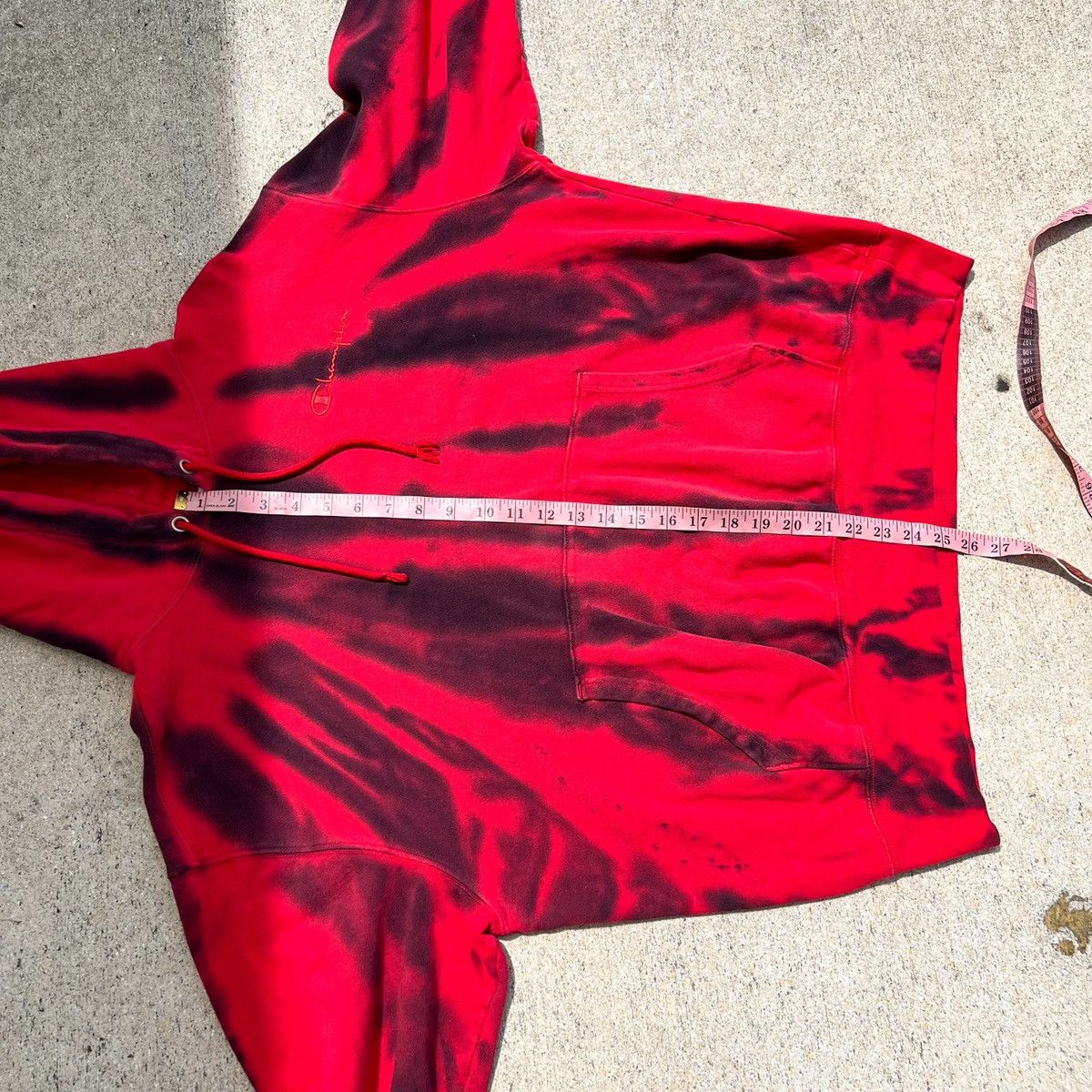 Champion Vintage Champion Red/Black Tie Dye Hoodie Size US L / EU 52-54 / 3 - 7 Thumbnail