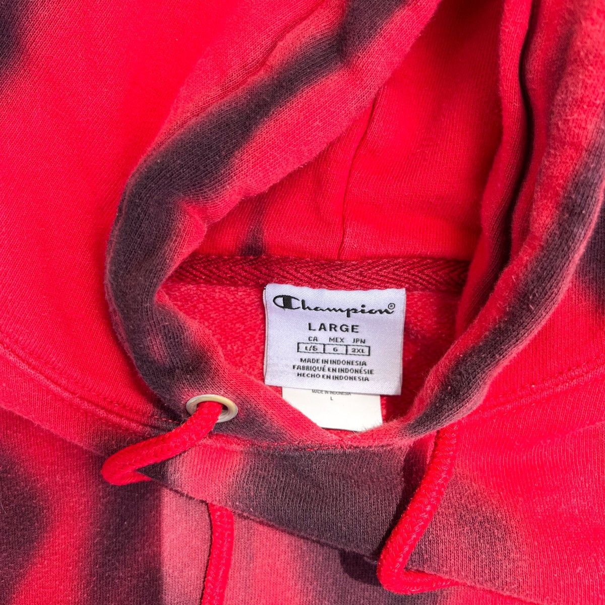 Champion Vintage Champion Red/Black Tie Dye Hoodie Size US L / EU 52-54 / 3 - 5 Thumbnail