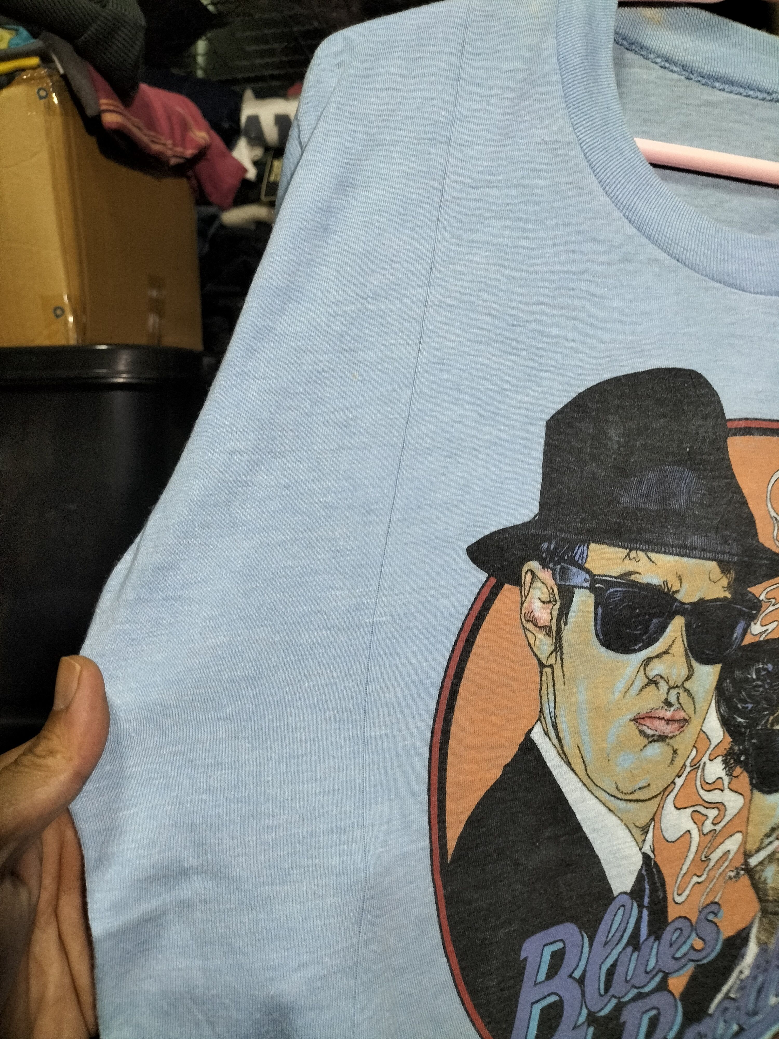 Band Tees Vintage 70s Blues Brothers Paperthin 1979 Rare bandtees Size US L / EU 52-54 / 3 - 8 Thumbnail