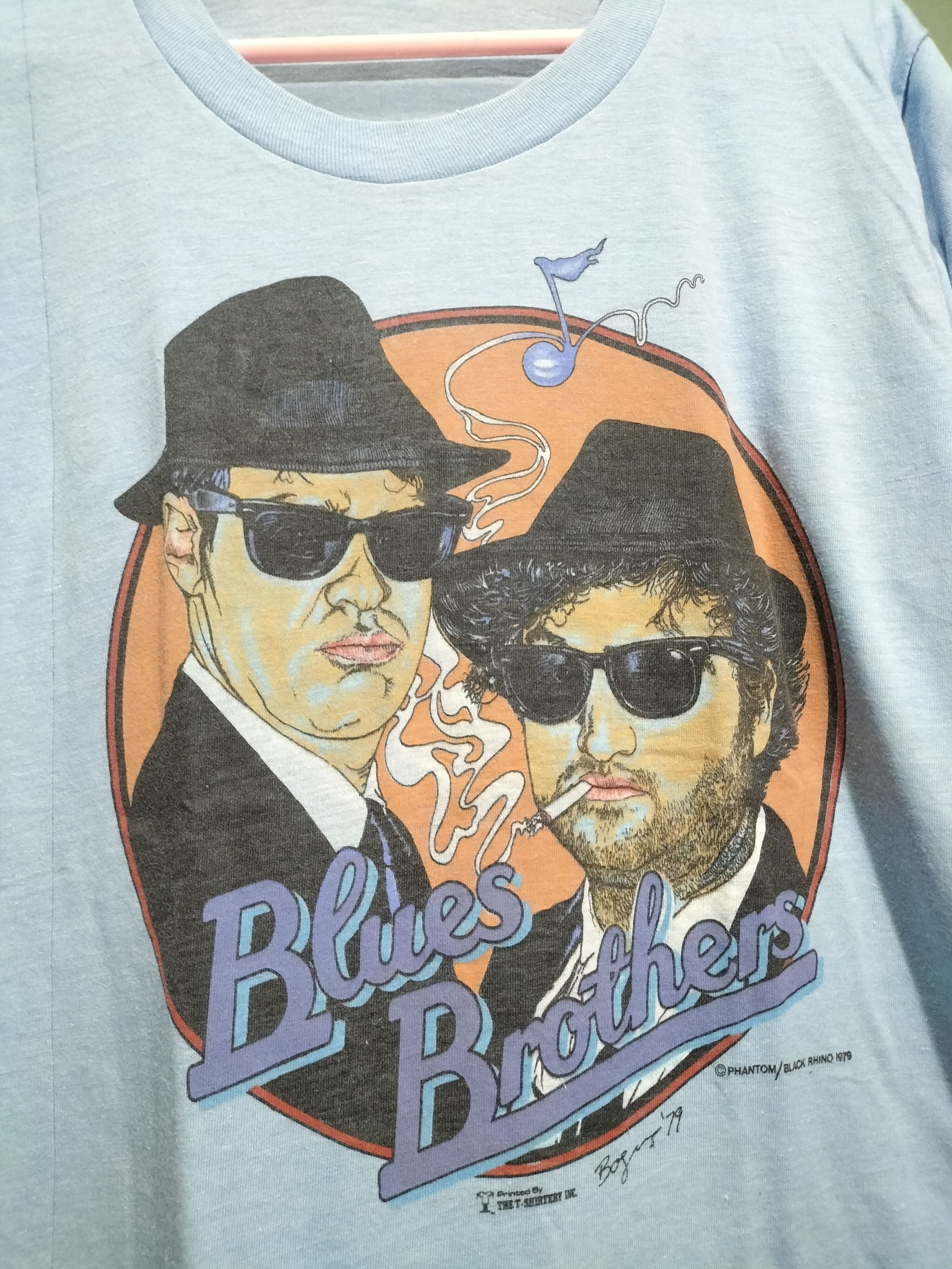 Band Tees Vintage 70s Blues Brothers Paperthin 1979 Rare bandtees Size US L / EU 52-54 / 3 - 4 Thumbnail