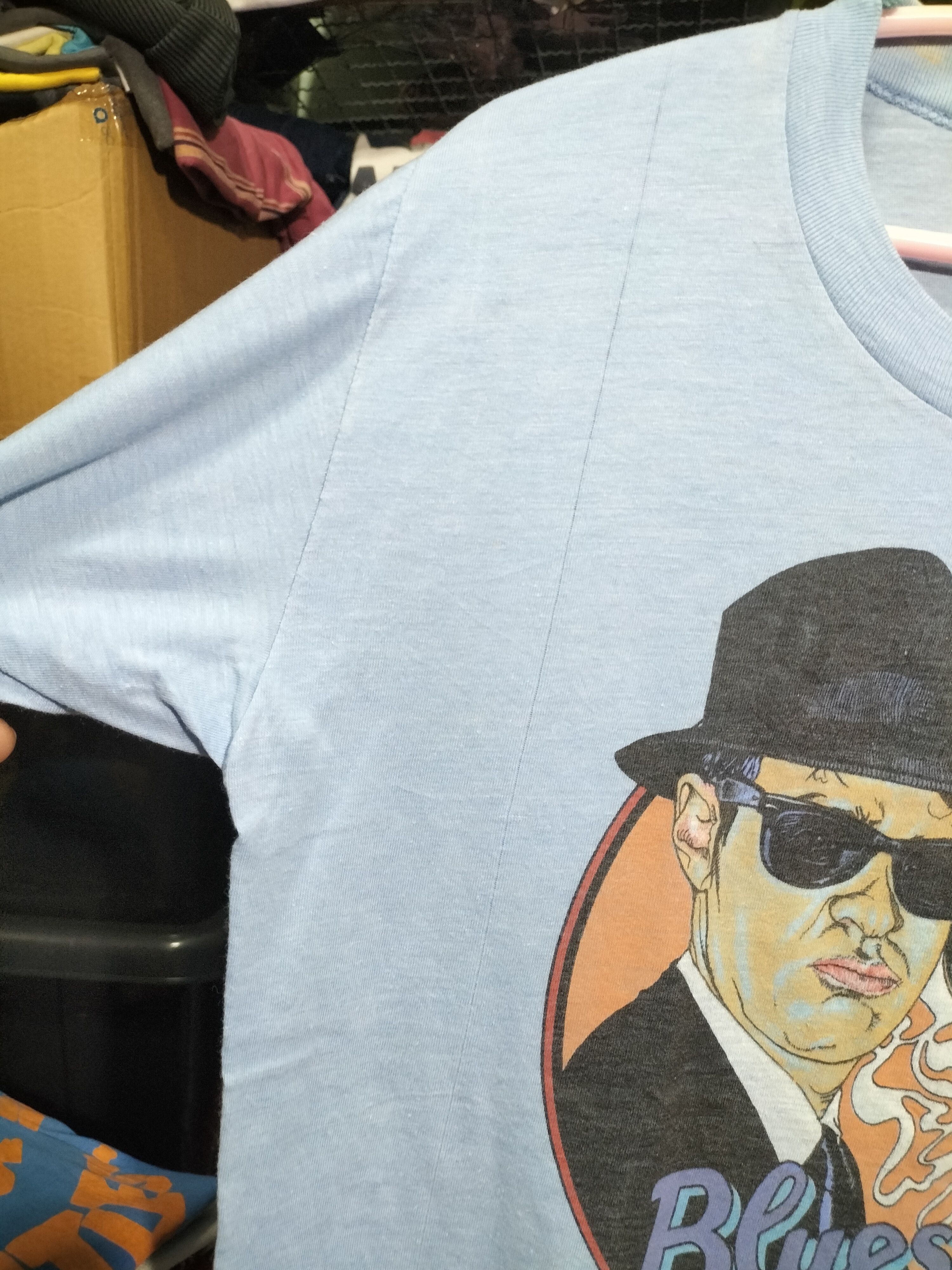 Band Tees Vintage 70s Blues Brothers Paperthin 1979 Rare bandtees Size US L / EU 52-54 / 3 - 9 Thumbnail