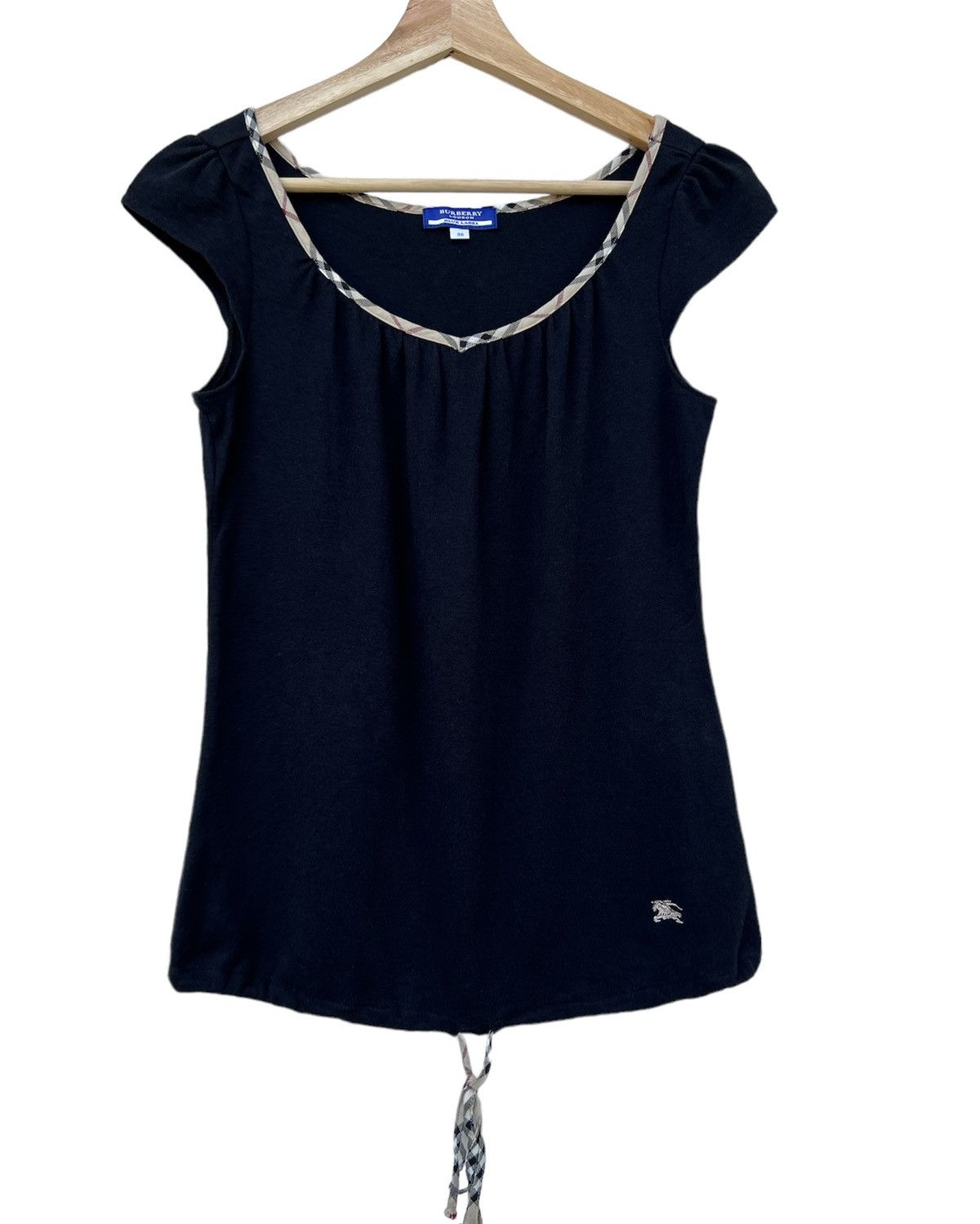 image of Burberry London Blue Label Tank Top in Black, Women's (Size XS)