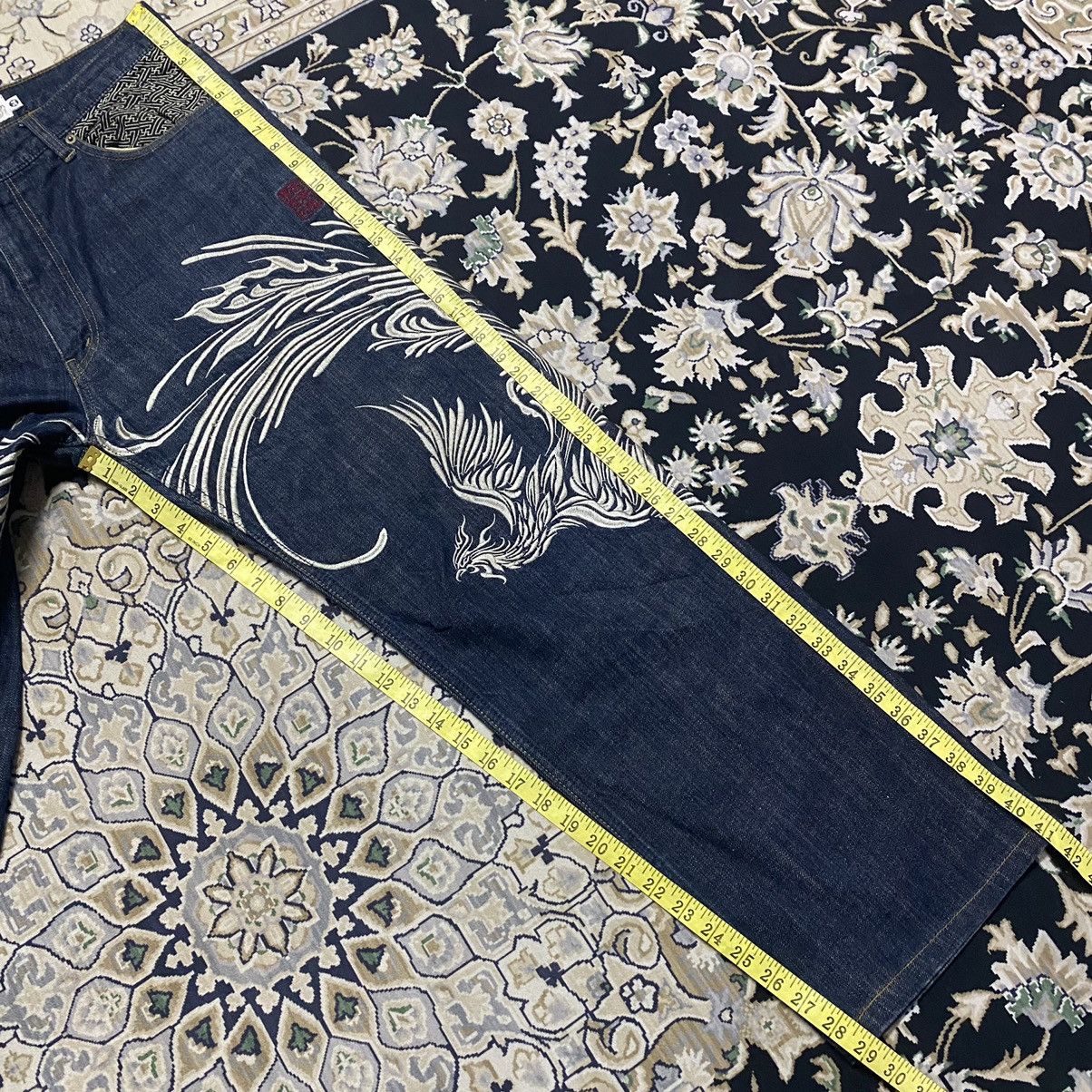 Karakuri Tamashii Vintage Karakuri Tamashi Phoenix Denim Embroidery Jeans Size US 32 / EU 48 - 21 Thumbnail