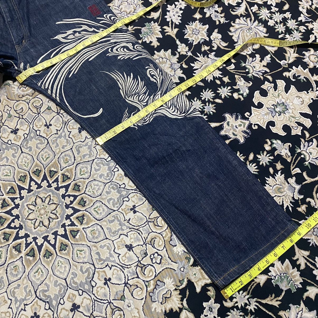 Karakuri Tamashii Vintage Karakuri Tamashi Phoenix Denim Embroidery Jeans Size US 32 / EU 48 - 22 Thumbnail