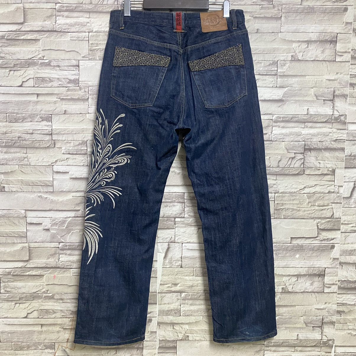 Karakuri Tamashii Vintage Karakuri Tamashi Phoenix Denim Embroidery Jeans Size US 32 / EU 48 - 12 Thumbnail