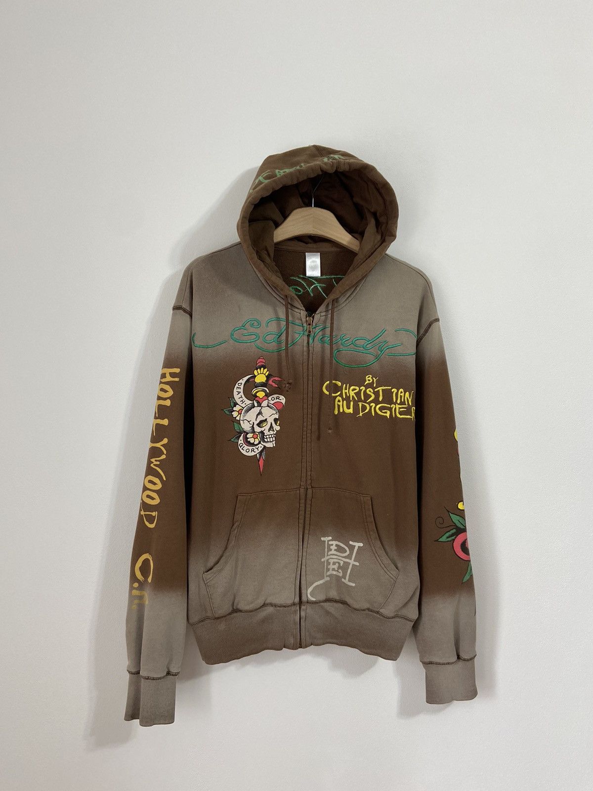 Ed Hardy Ed Hardy by Christian Audigier all overprint mens zip hoodie Size US L / EU 52-54 / 3 - 15 Thumbnail