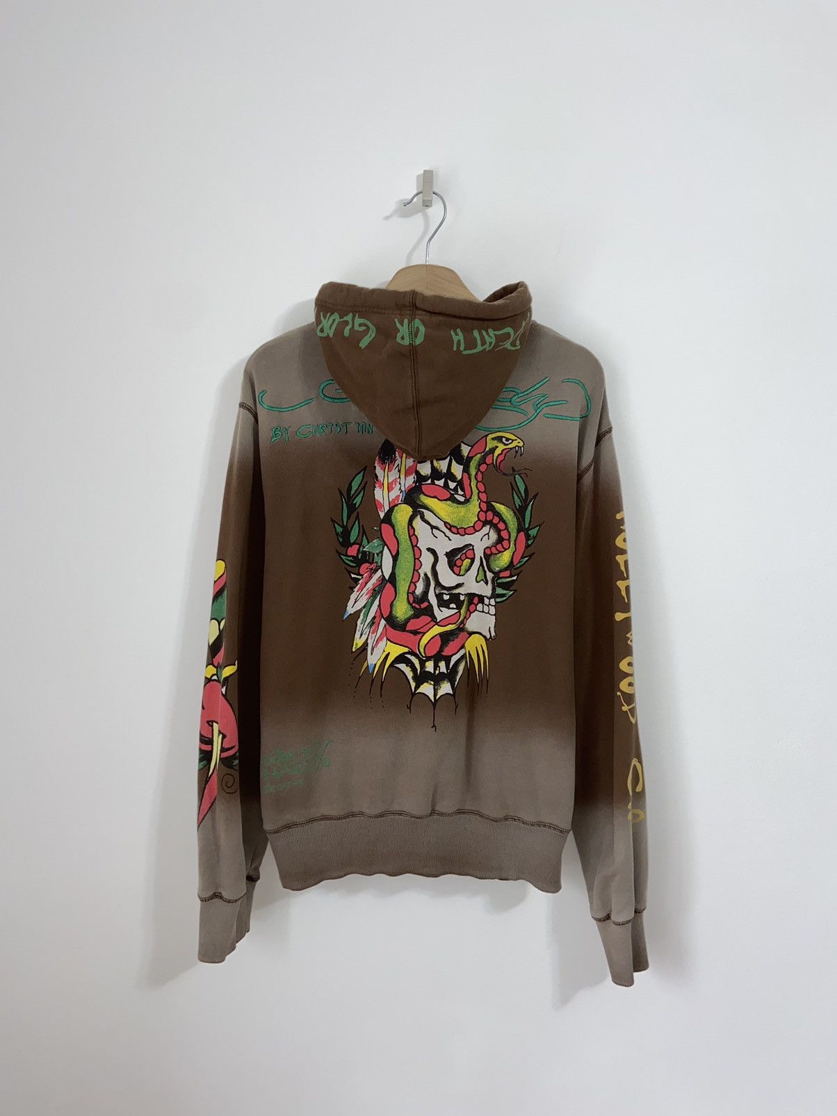 Ed Hardy Ed Hardy by Christian Audigier all overprint mens zip hoodie Size US L / EU 52-54 / 3 - 1 Thumbnail