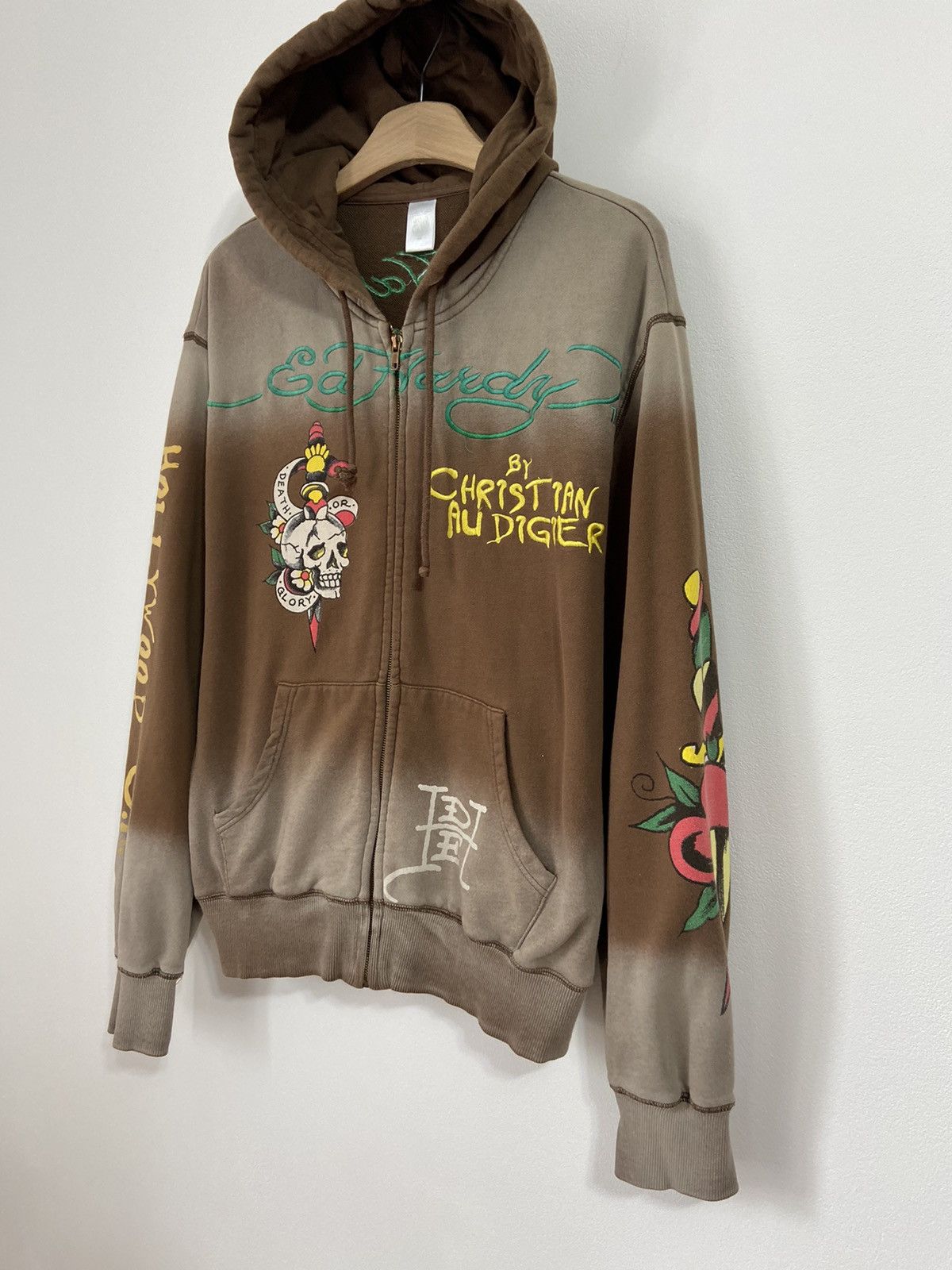 Ed Hardy Ed Hardy by Christian Audigier all overprint mens zip hoodie Size US L / EU 52-54 / 3 - 17 Thumbnail