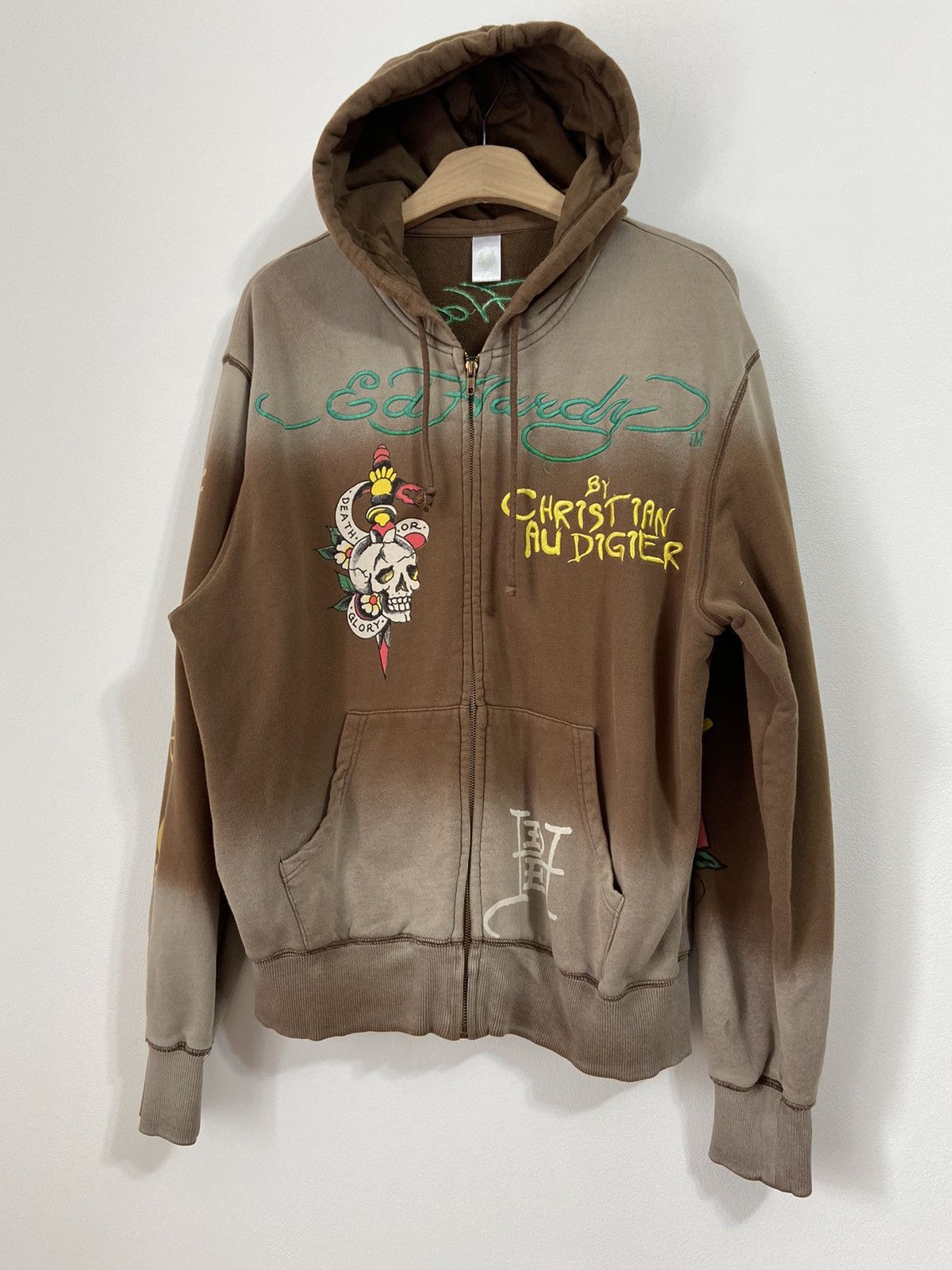 Ed Hardy Ed Hardy by Christian Audigier all overprint mens zip hoodie Size US L / EU 52-54 / 3 - 24 Thumbnail