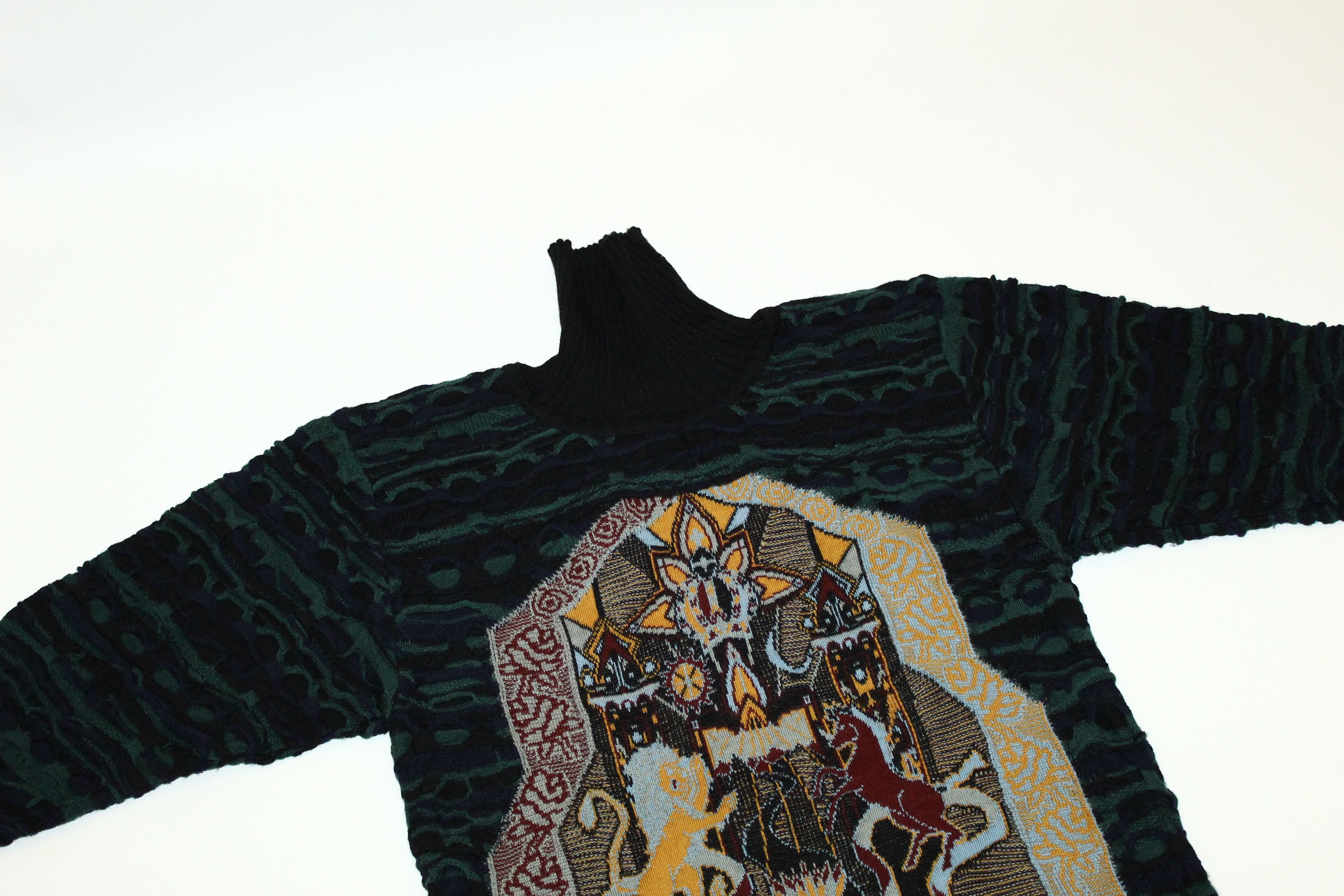 Coogi 💥RARE💥 COOGI Abstract Art Chunky Knit Turtleneck Sweater Size US M / EU 48-50 / 2 - 5 Thumbnail