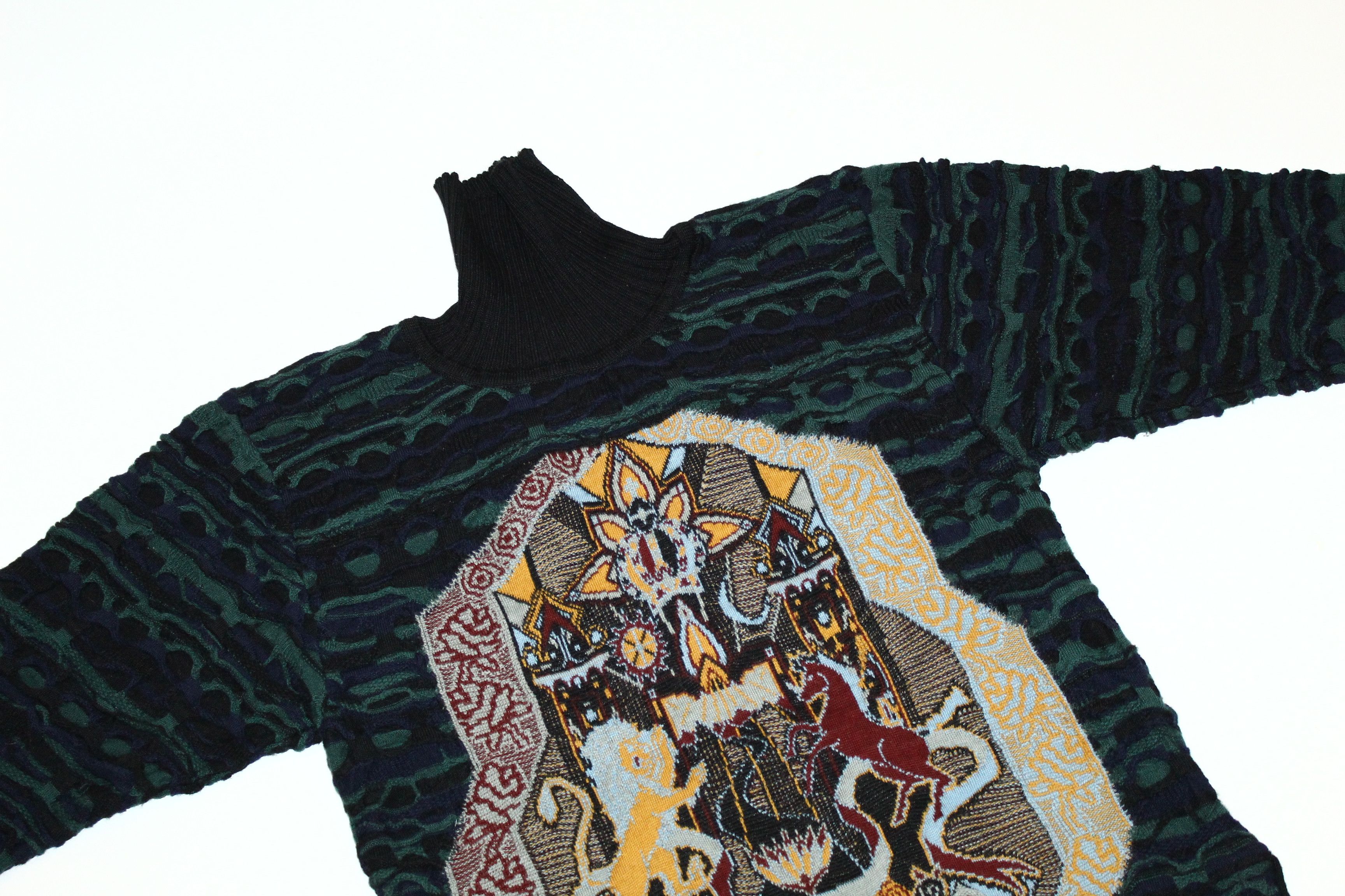 Coogi 💥RARE💥 COOGI Abstract Art Chunky Knit Turtleneck Sweater Size US M / EU 48-50 / 2 - 4 Thumbnail