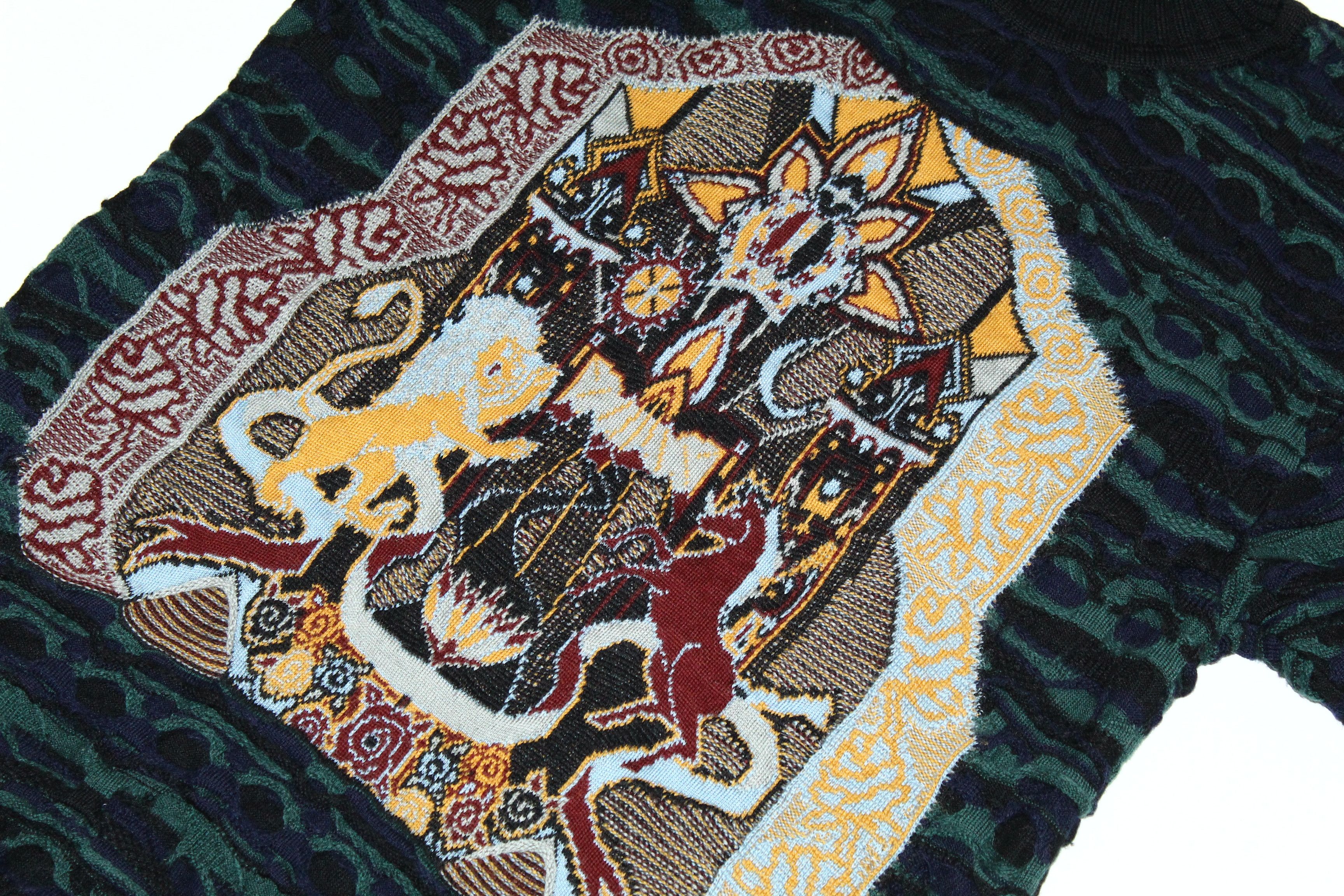 Coogi 💥RARE💥 COOGI Abstract Art Chunky Knit Turtleneck Sweater Size US M / EU 48-50 / 2 - 2 Thumbnail