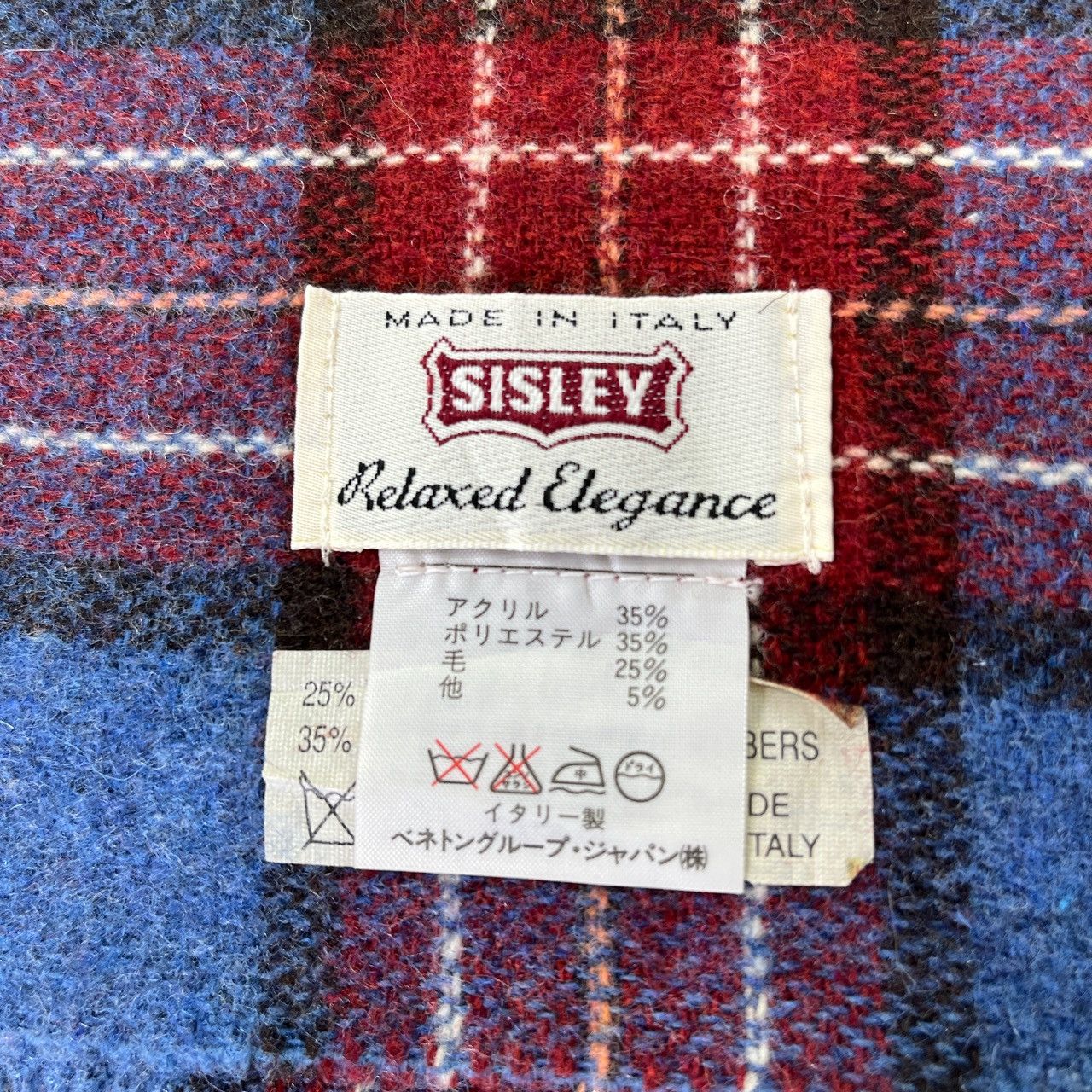 Sisley × Vintage SISLEY TARTAN SCARVES / MUFFLER /NECKWEAR T496 Size ONE SIZE - 7 Thumbnail