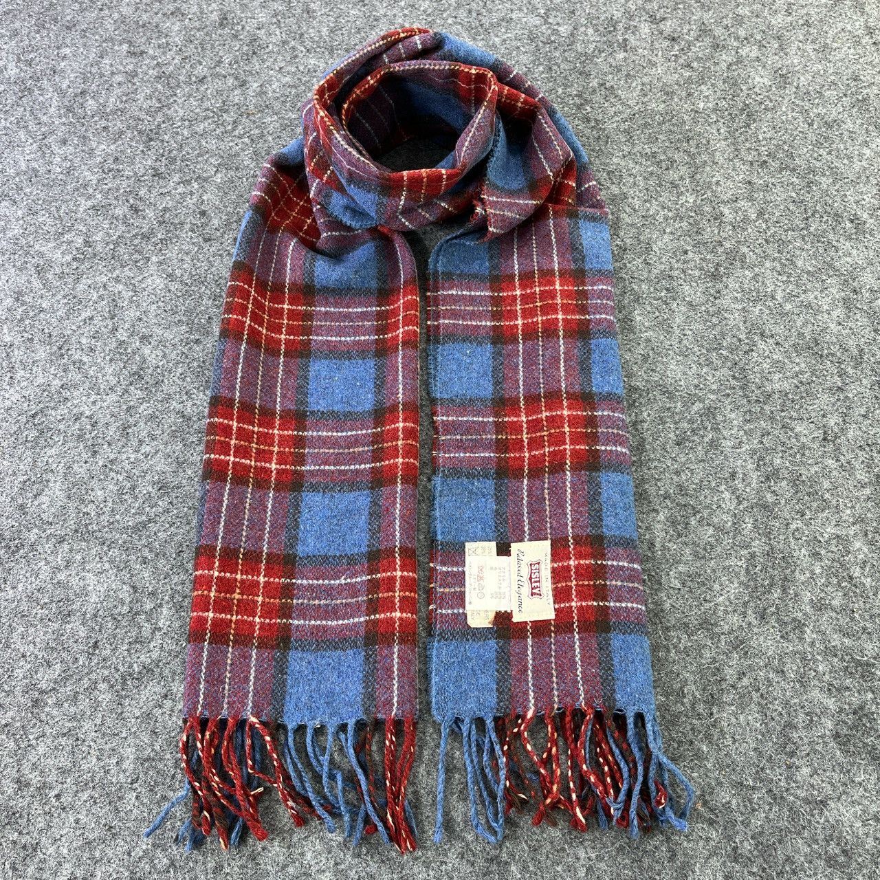 Sisley × Vintage SISLEY TARTAN SCARVES / MUFFLER /NECKWEAR T496 Size ONE SIZE - 1 Thumbnail