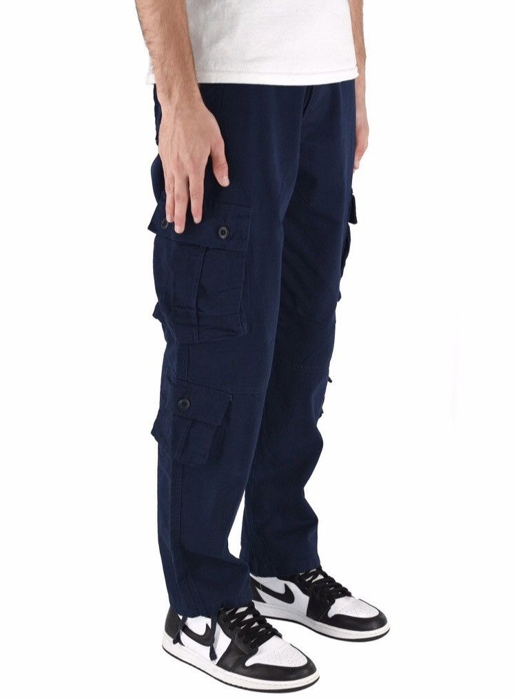 Japanese Brand 8 Pocket Cargo Pants Navy Size US 31 - 1 Thumbnail