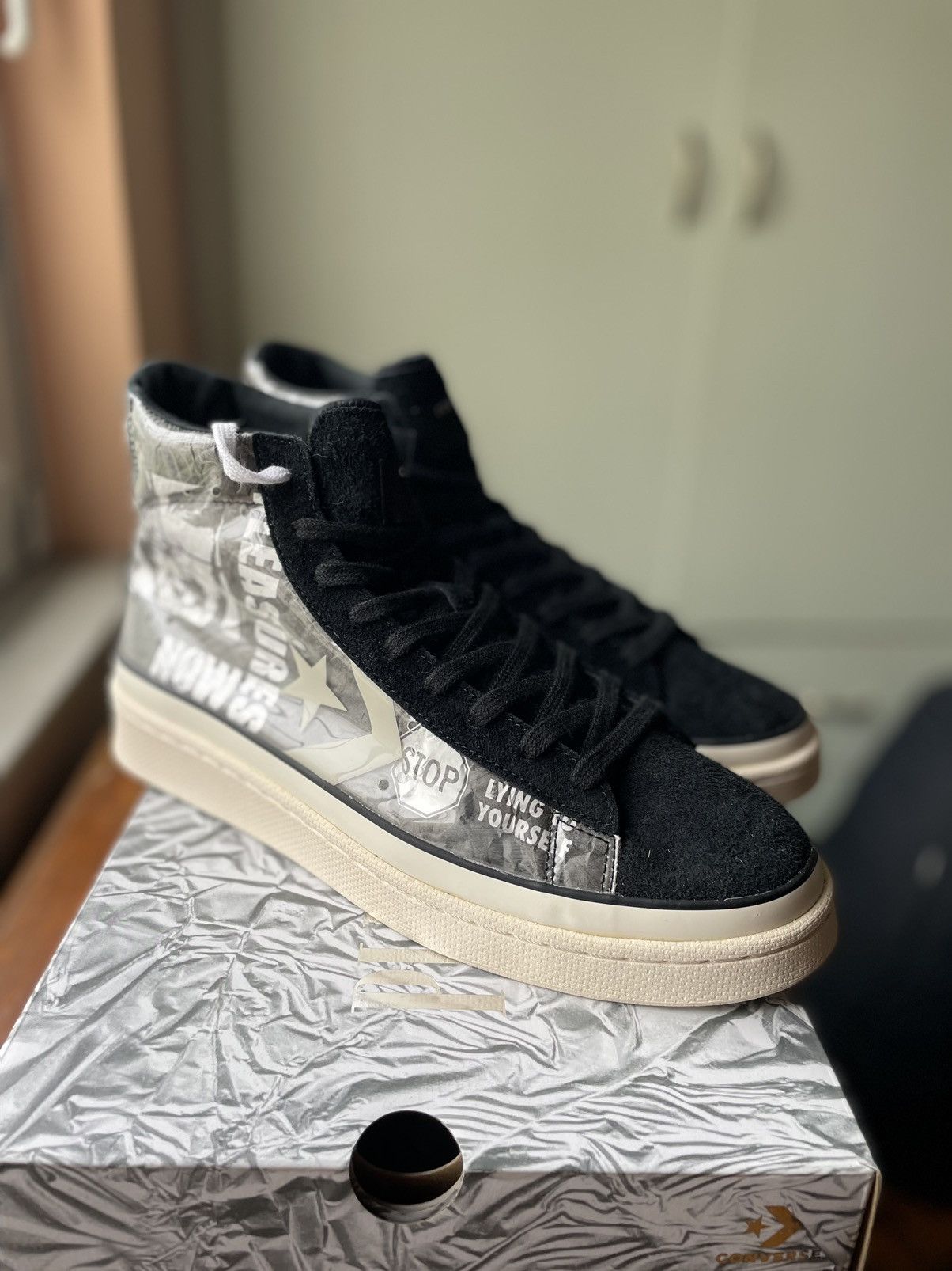 Converse Pleasures Converse X Pleasures Pro Leather mid Grailed