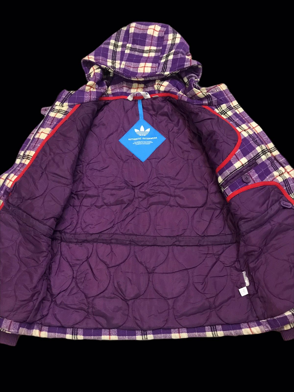 Adidas Offer🔥Adidas Checkered Outerwear Duffle Coat Hoodie Size US M / EU 48-50 / 2 - 3 Thumbnail