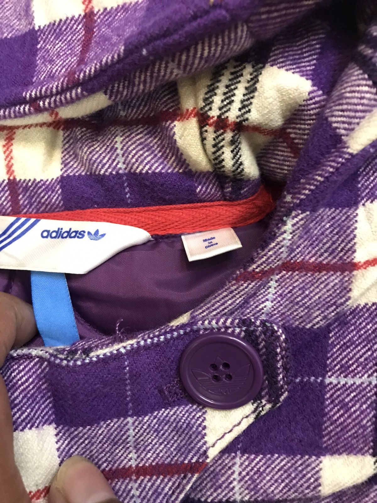 Adidas Offer🔥Adidas Checkered Outerwear Duffle Coat Hoodie Size US M / EU 48-50 / 2 - 9 Thumbnail