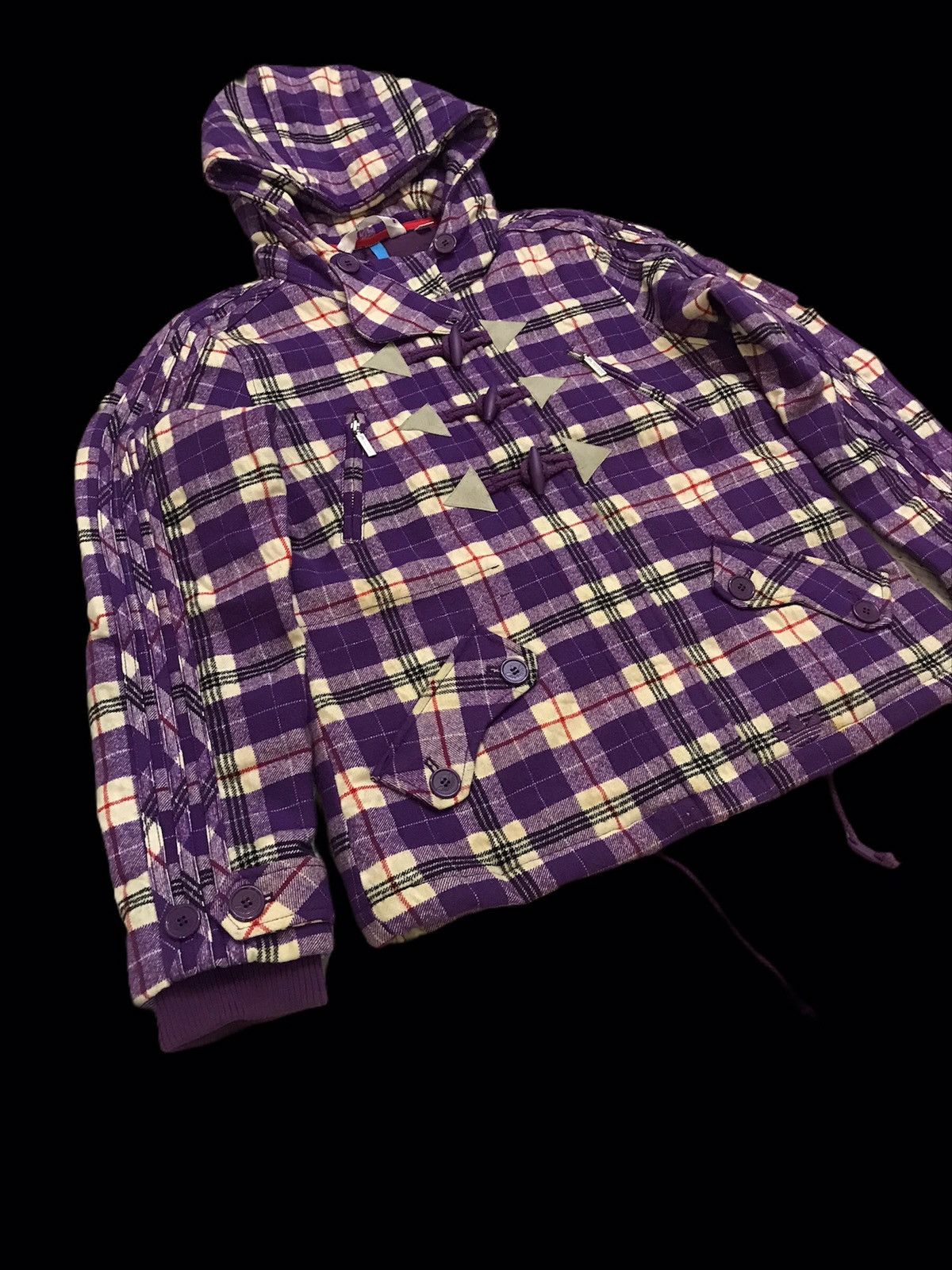 Adidas Offer🔥Adidas Checkered Outerwear Duffle Coat Hoodie Size US M / EU 48-50 / 2 - 4 Thumbnail