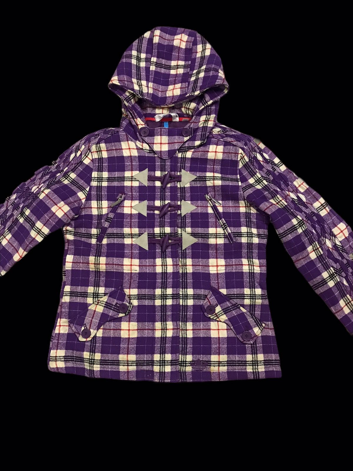 Adidas Offer🔥Adidas Checkered Outerwear Duffle Coat Hoodie Size US M / EU 48-50 / 2 - 2 Thumbnail