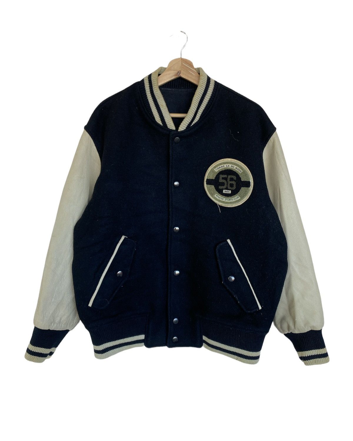 Japanese Brand Vintage 80s Comme Ca Du Mode Varsity Jacket Size US M / EU 48-50 / 2 - 1 Thumbnail