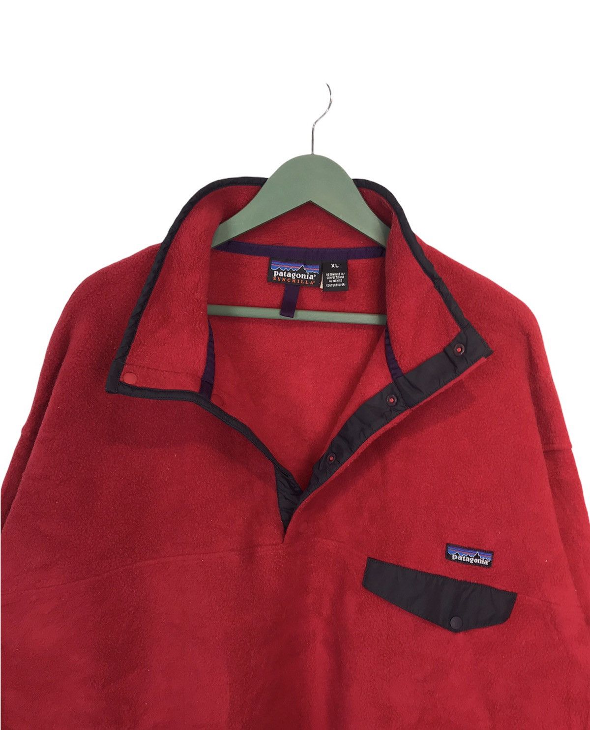 Patagonia × Vintage Rare Patagonia Synchilia red fleece pullover Size US XL / EU 56 / 4 - 3 Thumbnail