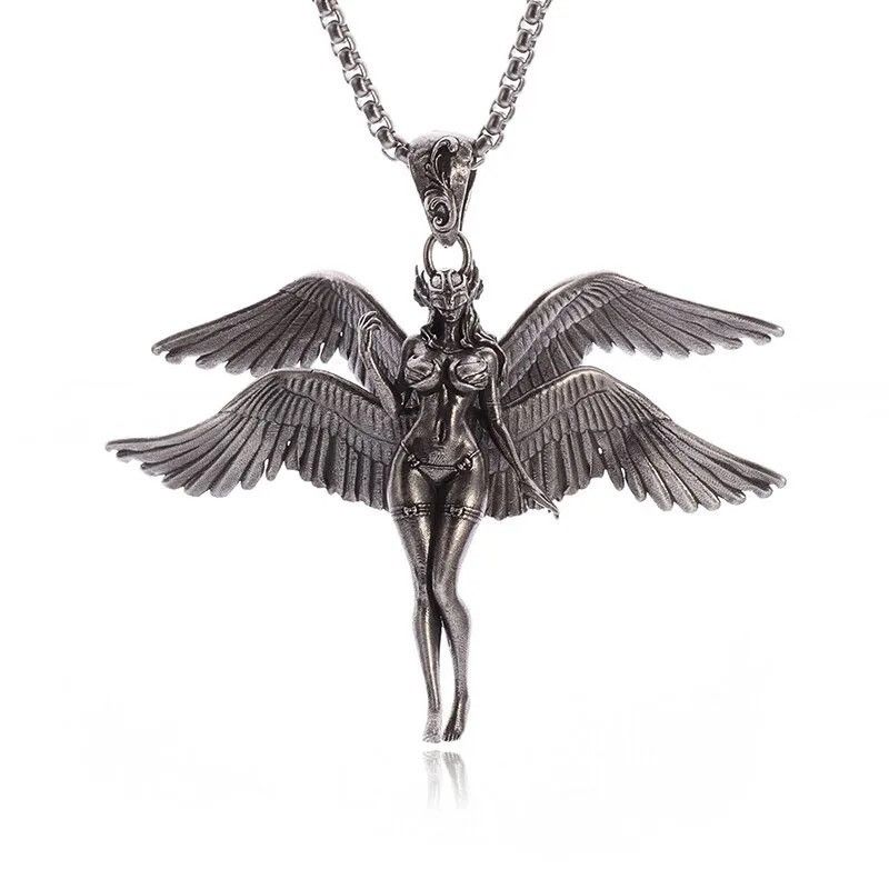 Jewelry Exquisite Four Winged Angel Pendant Necklaces Size ONE SIZE - 5 Thumbnail