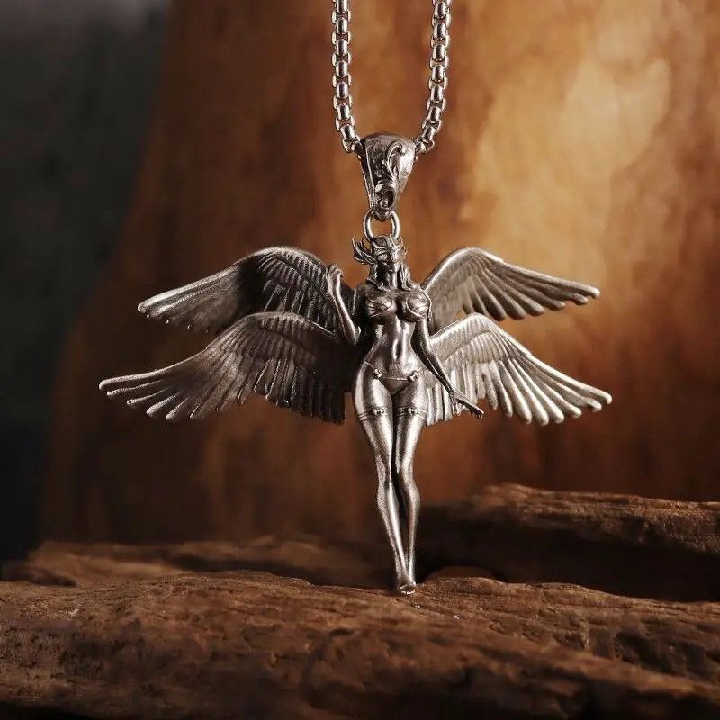 Jewelry Exquisite Four Winged Angel Pendant Necklaces Size ONE SIZE - 2 Thumbnail