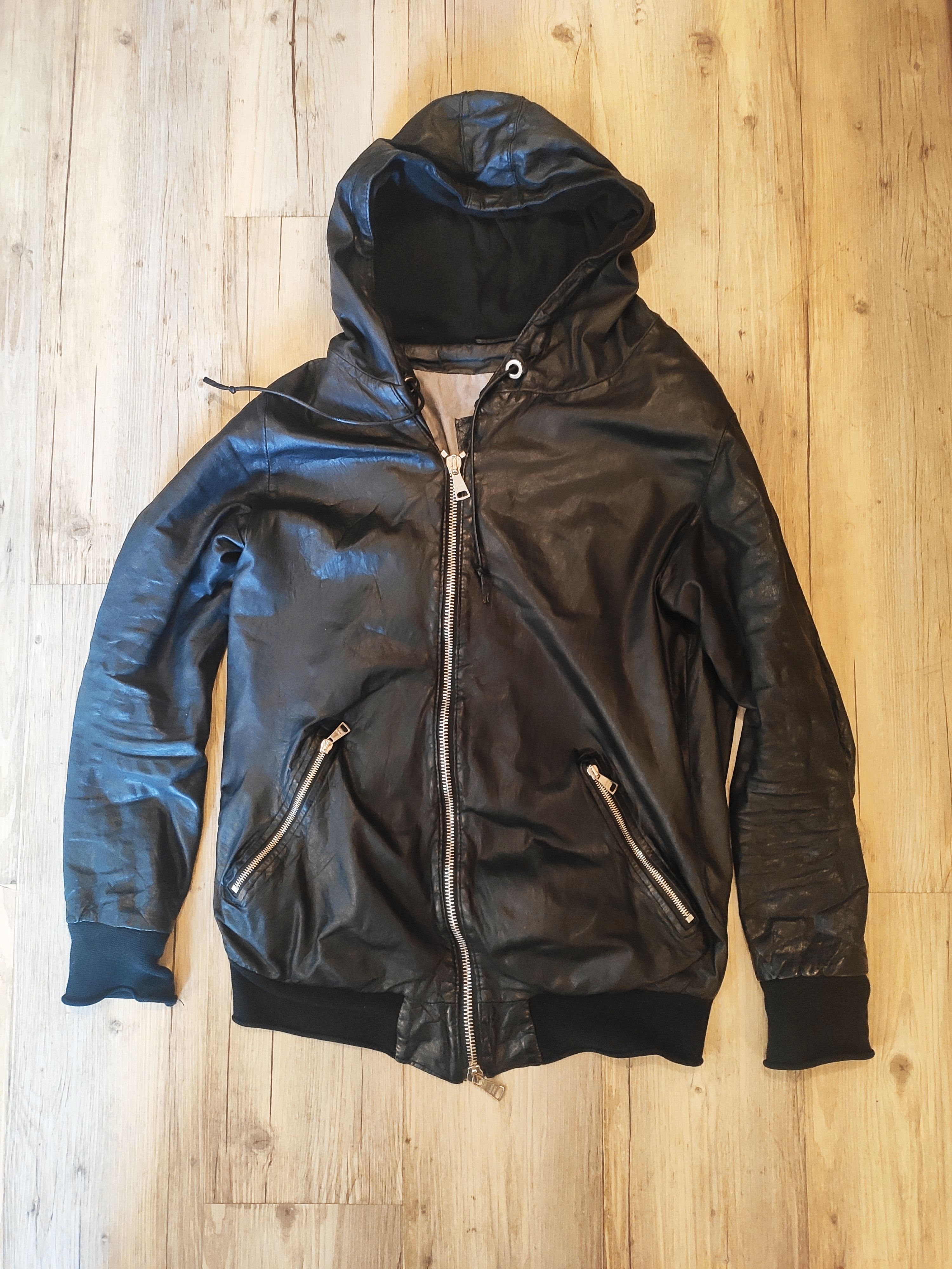 GIORGIO BRATO - Brushed Leather Hooded Jacket Giorgio Brato
