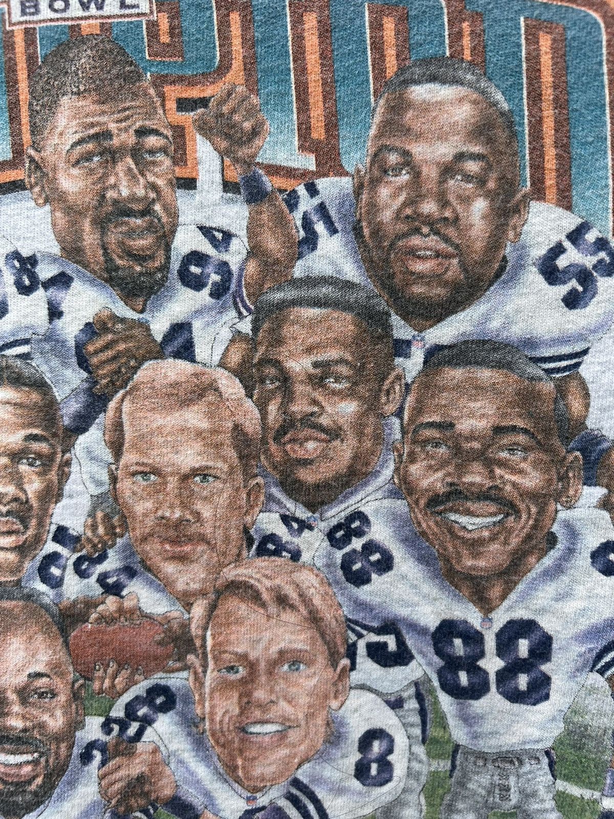 NFL 1995 Super Bowl Champions Dallas Cowboys Caricature t shirt Size US XXL / EU 58 / 5 - 7 Thumbnail