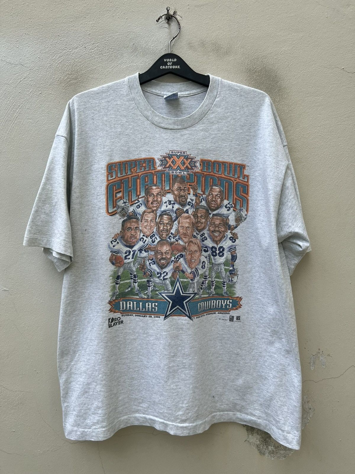 NFL 1995 Super Bowl Champions Dallas Cowboys Caricature t shirt Size US XXL / EU 58 / 5 - 5 Thumbnail