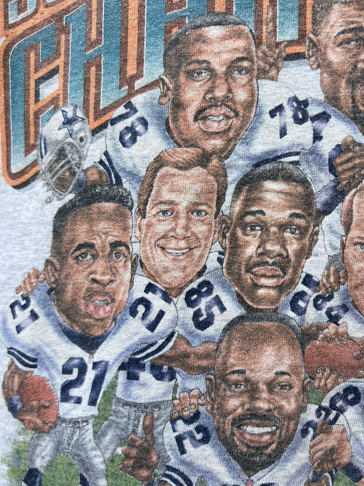 NFL 1995 Super Bowl Champions Dallas Cowboys Caricature t shirt Size US XXL / EU 58 / 5 - 8 Thumbnail