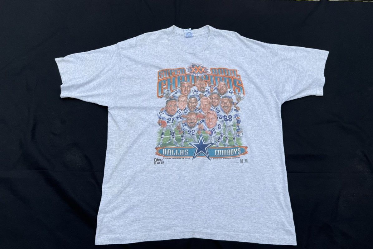 Image of Nfl x Vintage 1995 Super Bowl Champions Dallas Cowboys Caricature T Shirt, Men's (Size 2XL)