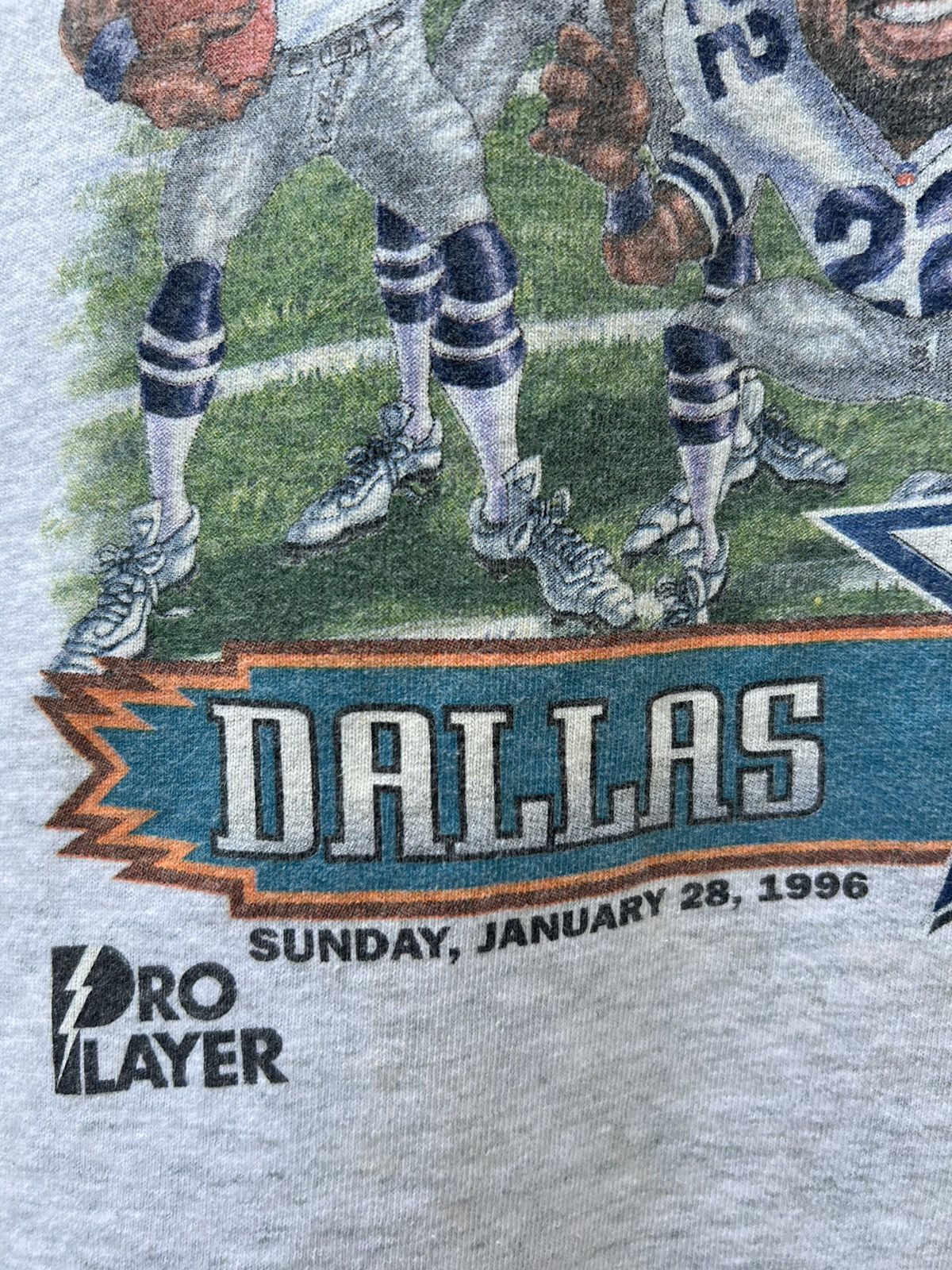 NFL 1995 Super Bowl Champions Dallas Cowboys Caricature t shirt Size US XXL / EU 58 / 5 - 9 Thumbnail