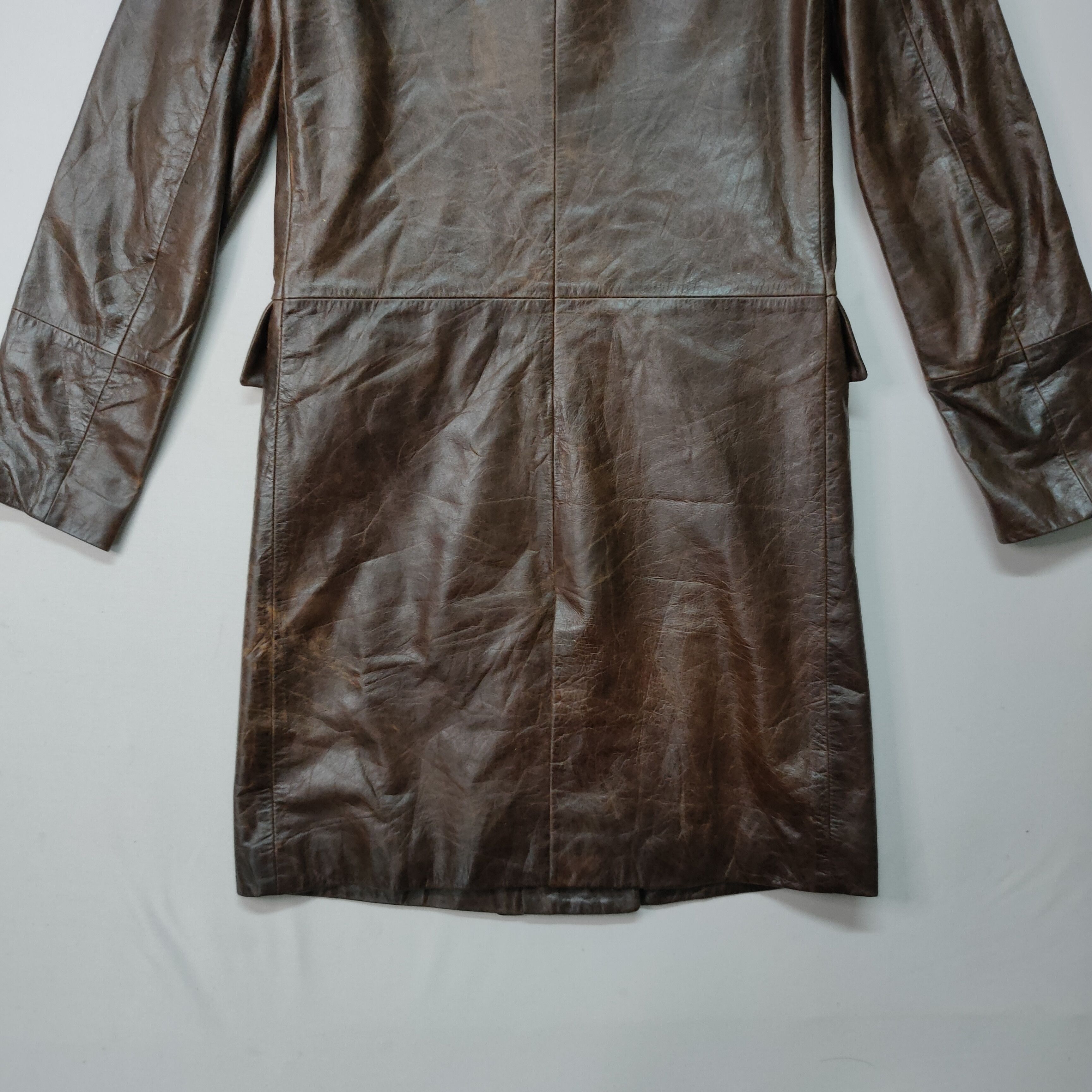 Jil Stuart Grill‼️VINTAGE JILL STUART BUTTON UPS LONG LEATHER JACKET Size US XS / EU 42 / 0 - 5 Thumbnail