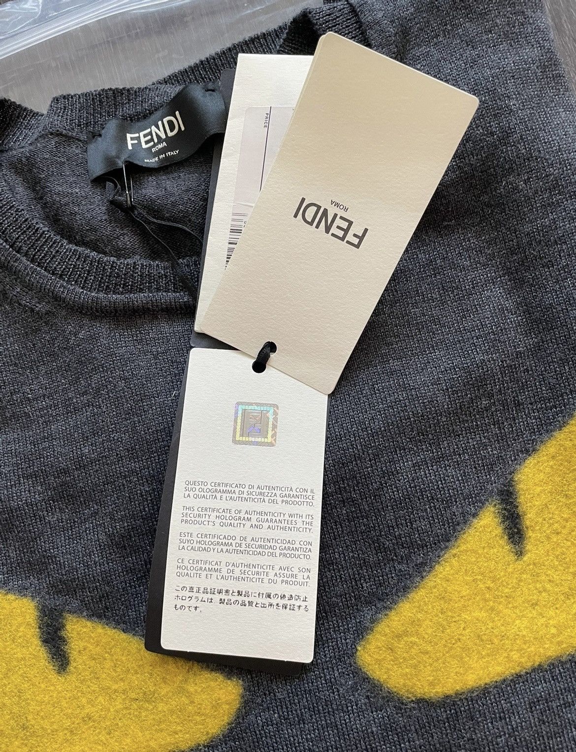 Fendi $1,500Value Limited Edition Iconic Monster Logo Wool Sweater Size US M / EU 48-50 / 2 - 12 Thumbnail