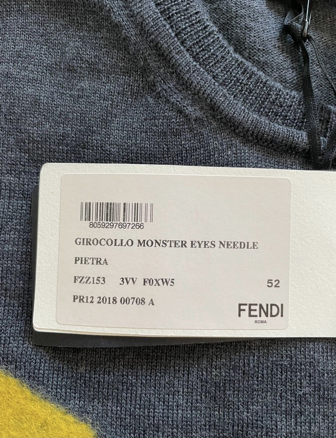 Fendi $1,500Value Limited Edition Iconic Monster Logo Wool Sweater Size US M / EU 48-50 / 2 - 7 Thumbnail